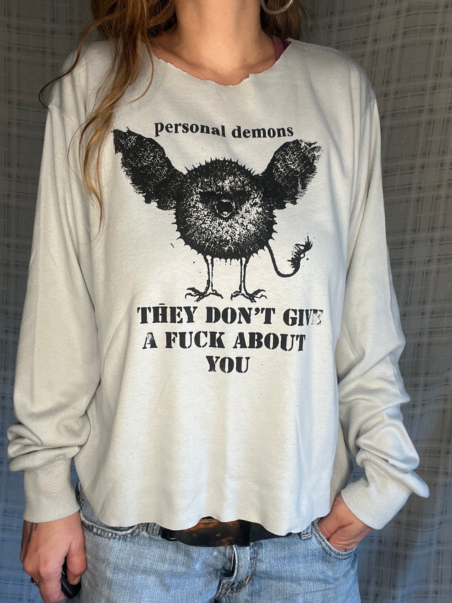 Light Blue/Grey "personal demons" Long-Sleeve