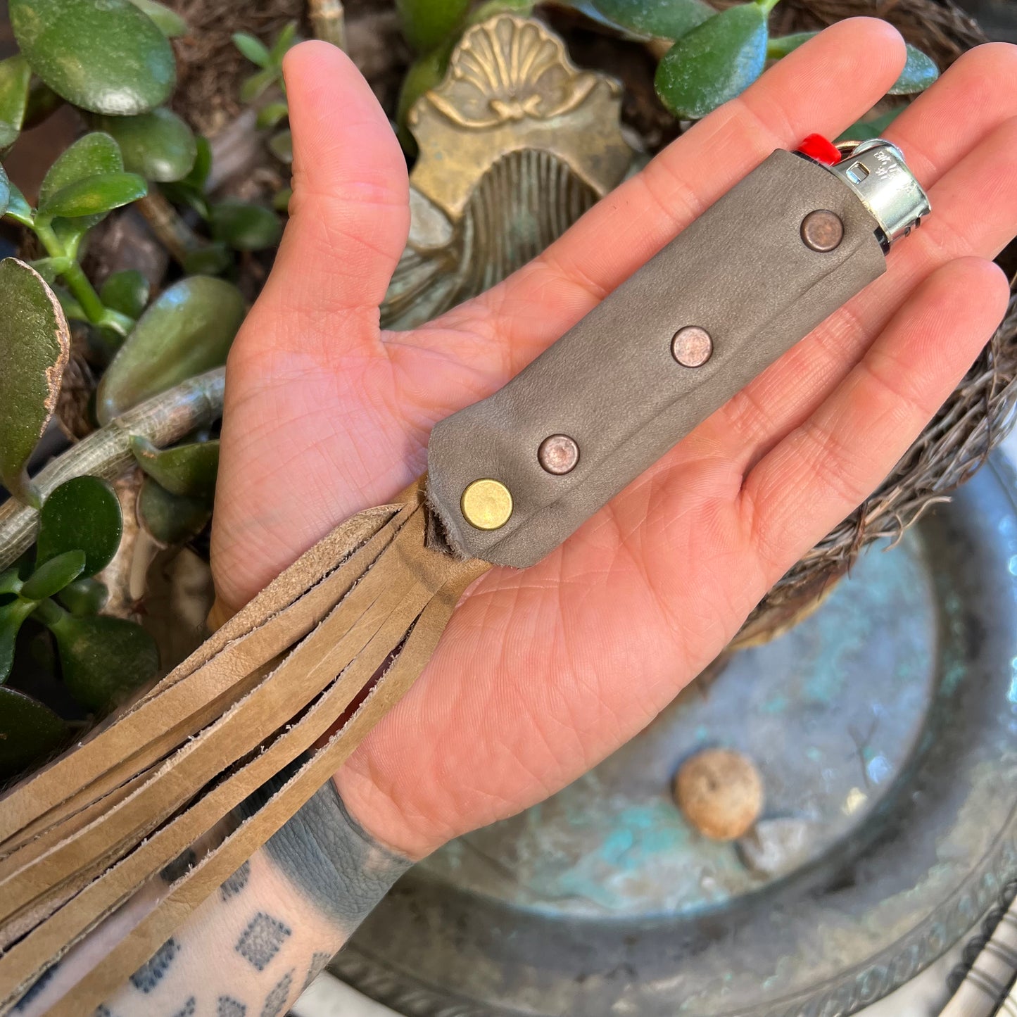 Rustic Leather Lighter Whip