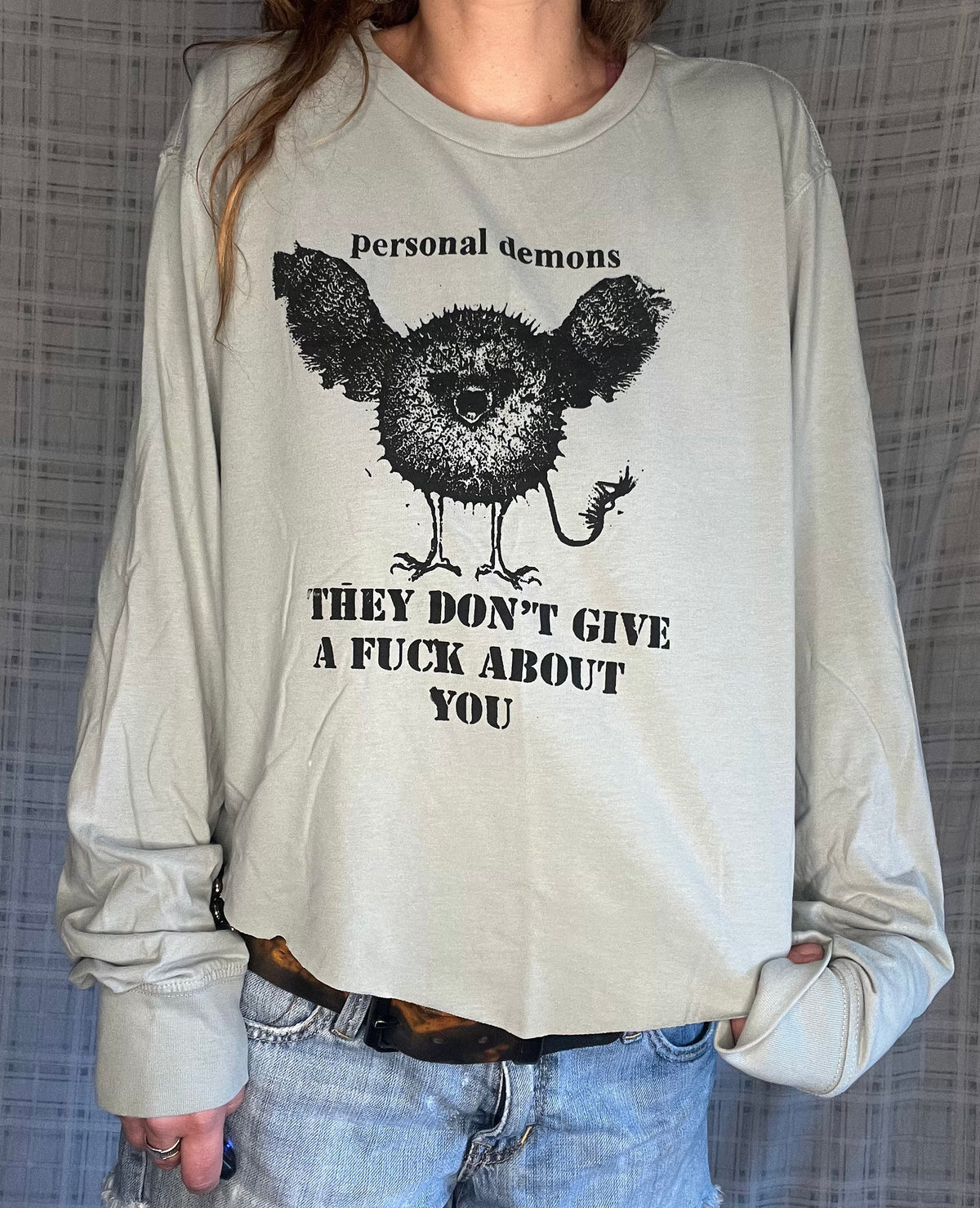 Blue/Grey "personal demons" Long sleeve