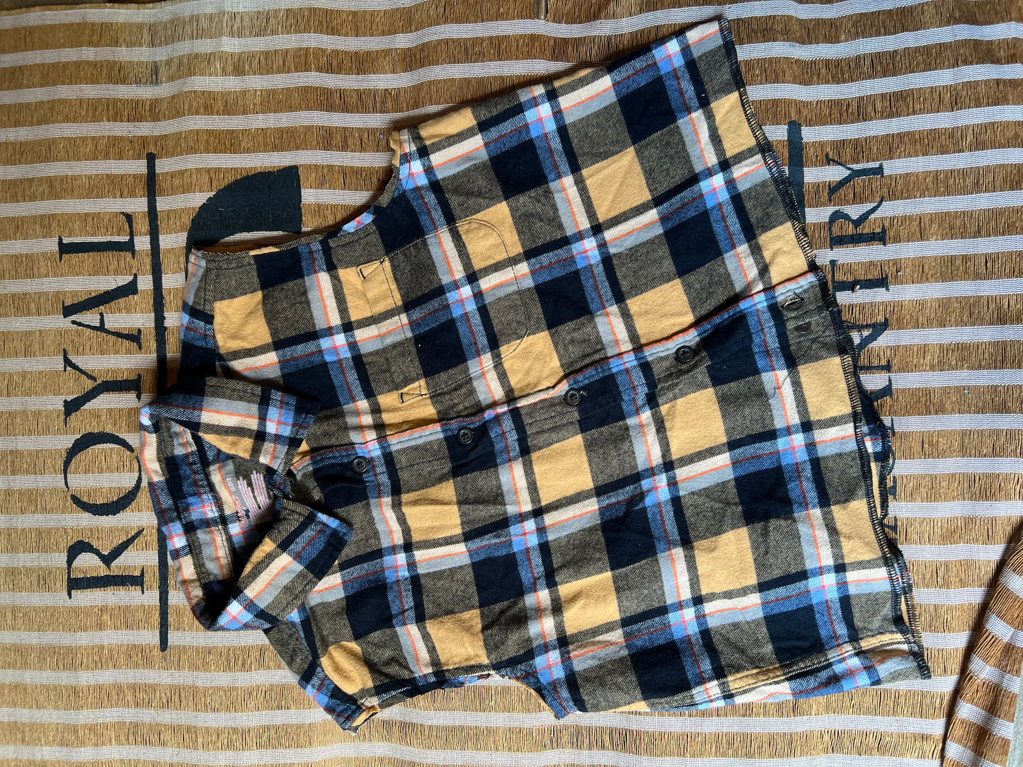 Gold Plaid Flannel w/ Owl Print