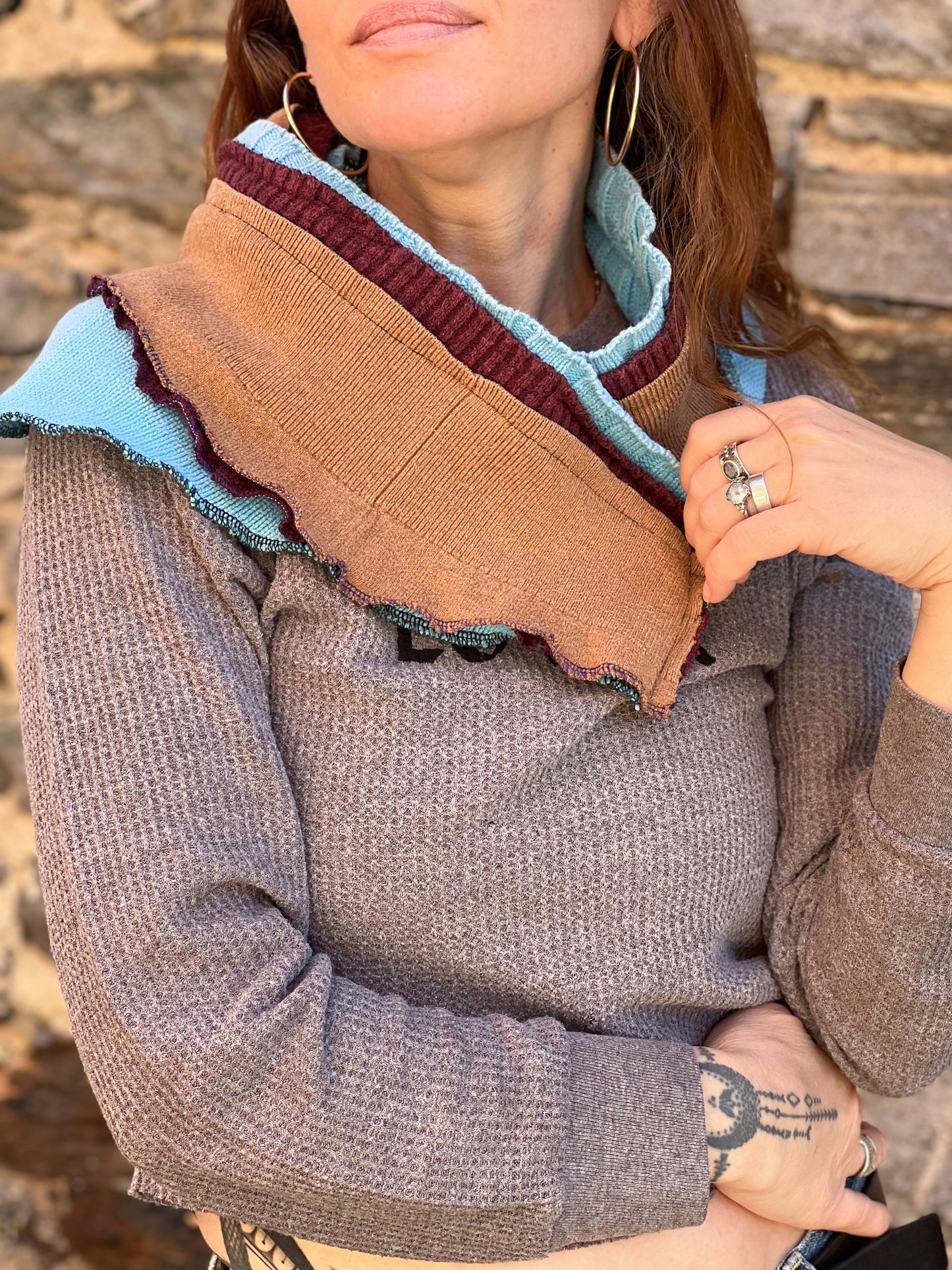 Mixed Sweater Neck Gaiter