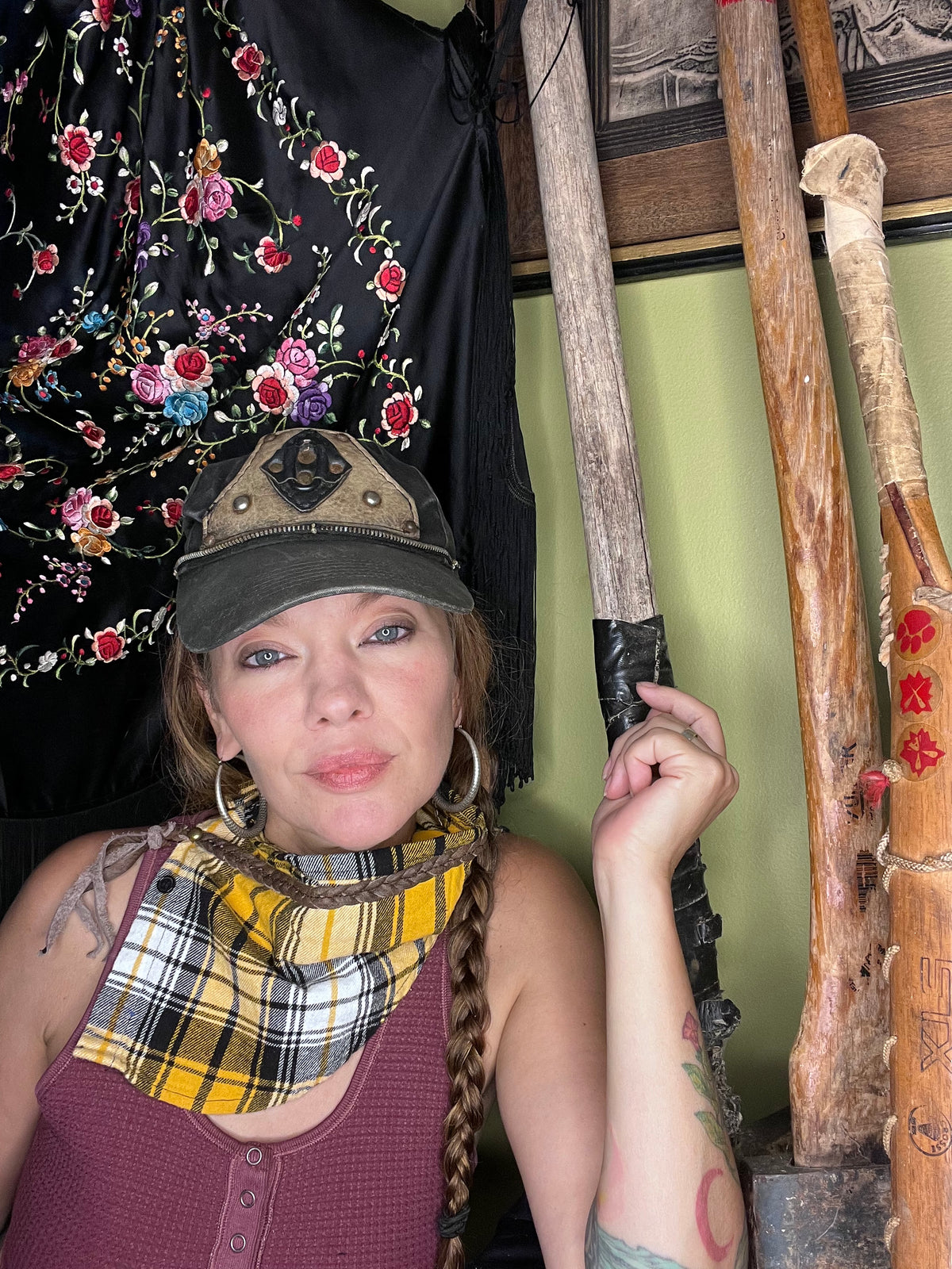 Yellow Plaid Flannel Neck Scarf