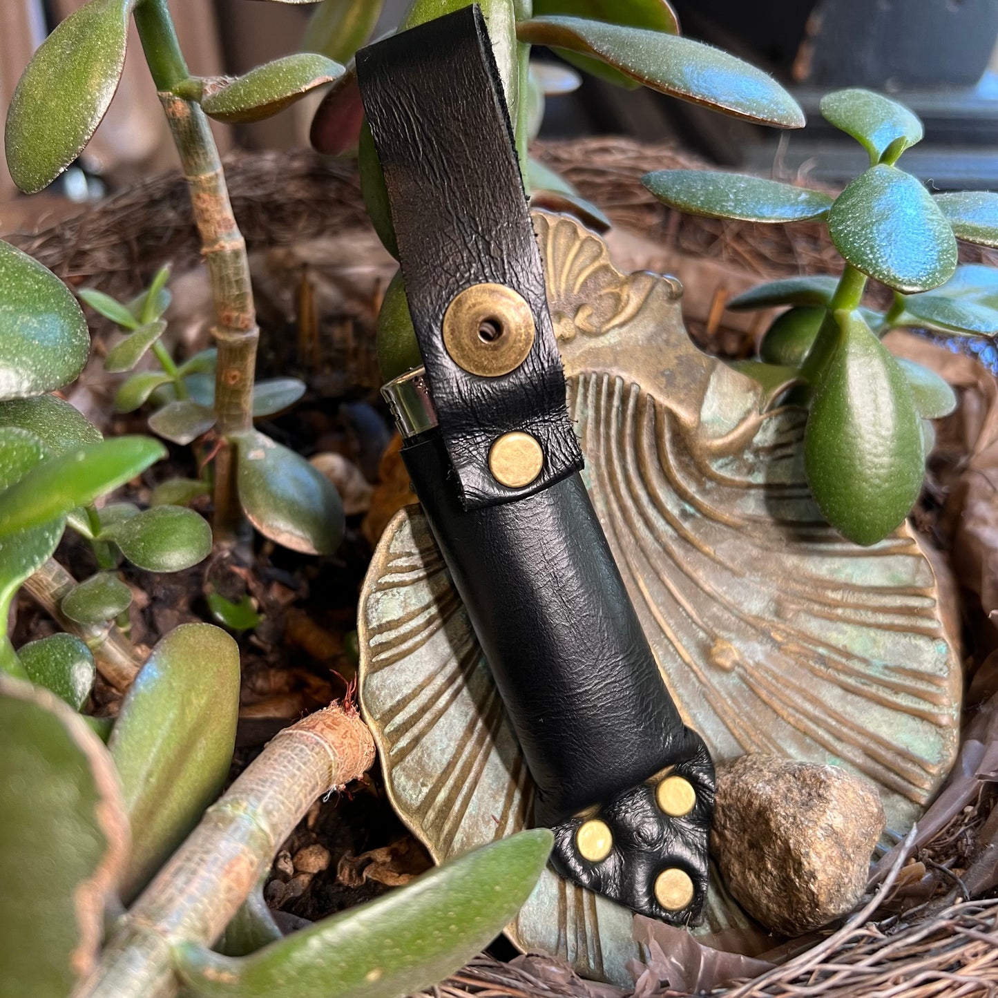 Black Leather Lighter Case