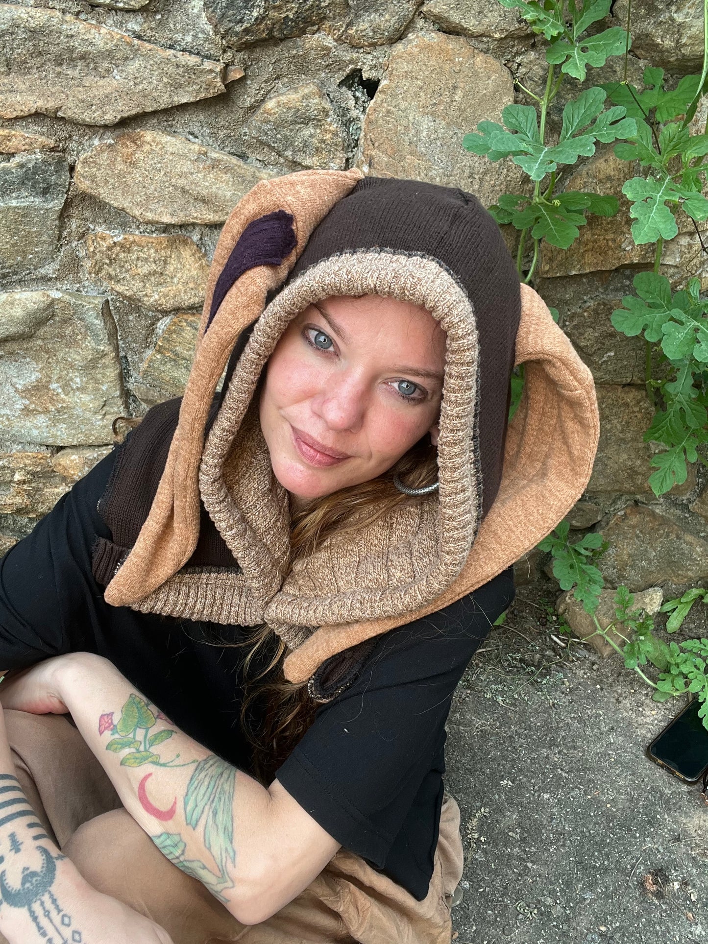 Mocha Bunny Ear Hood