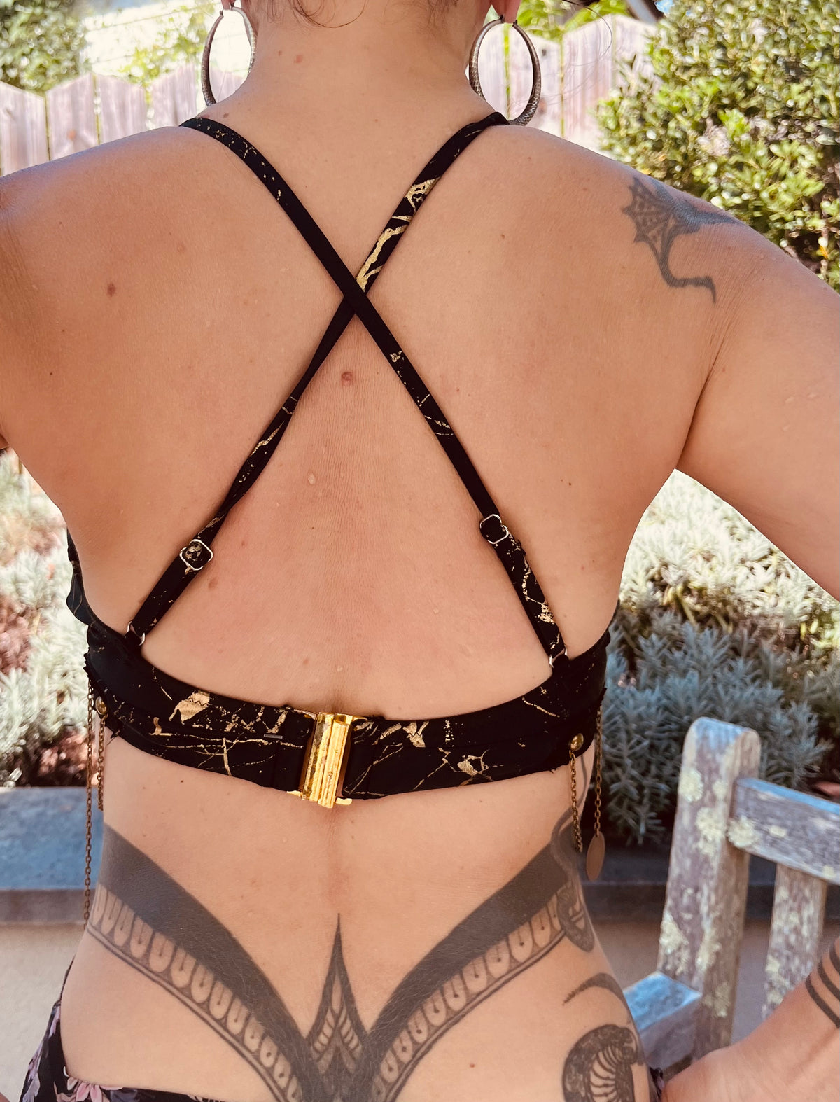 'Black Mamba' Bikini w/ Lace & chain