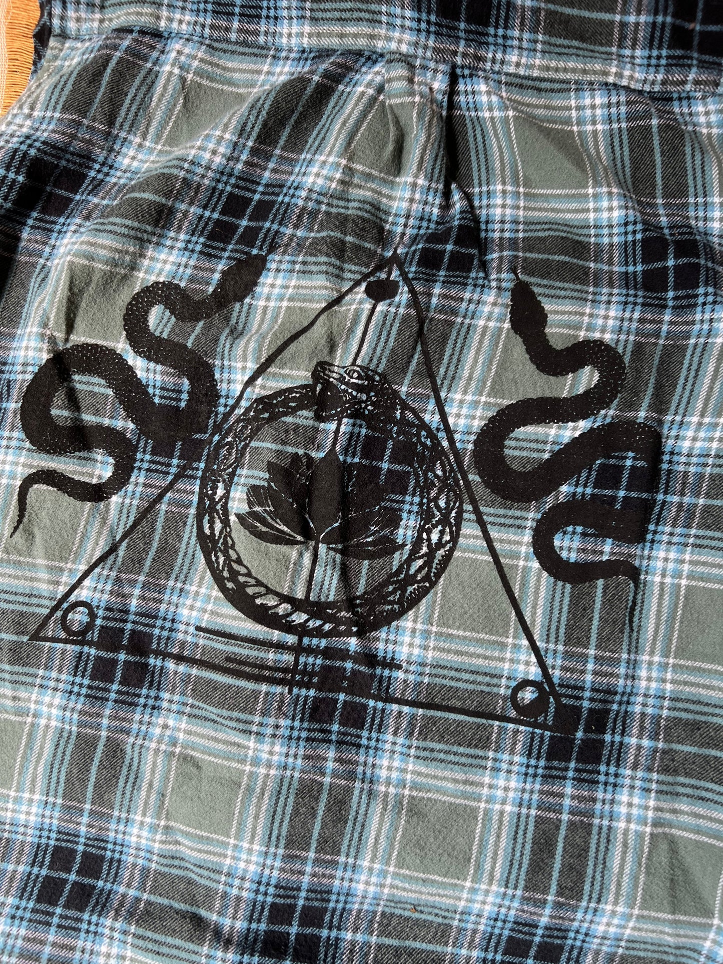 Blue / Green Plaid Flannel w/ Protection Print