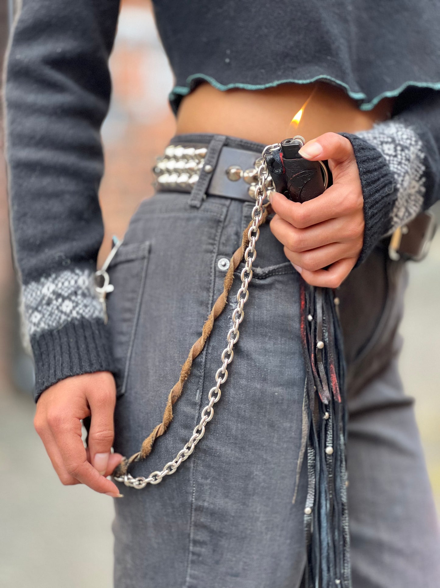 Dark Plum Wallet and Lighter Whip