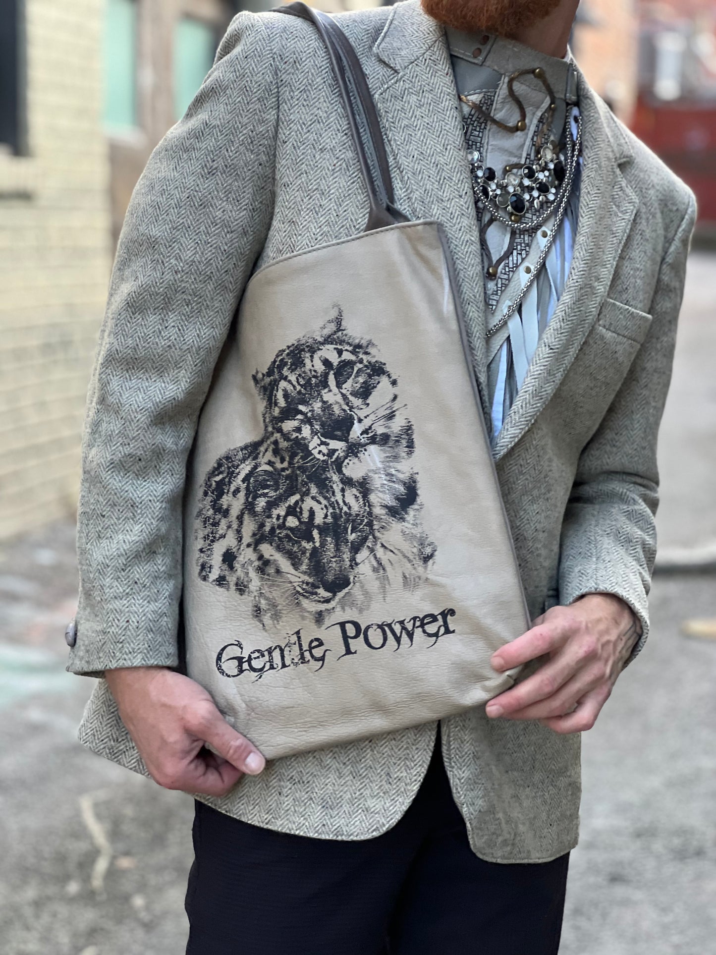 Gentle Power Leather Tote Bag