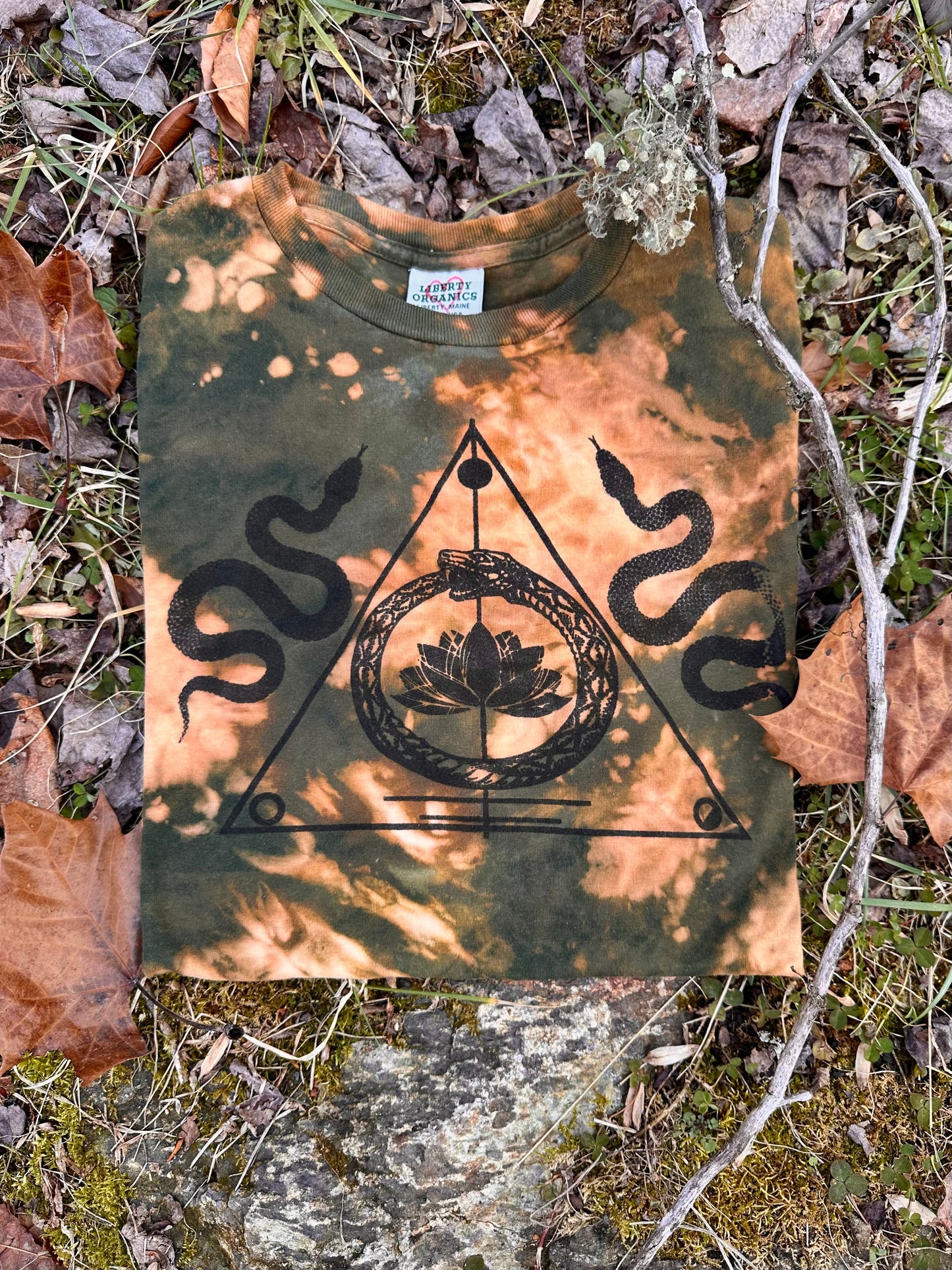 LO - OOAK Dyed and Printed Organic Cotton T-Shirt Medium
