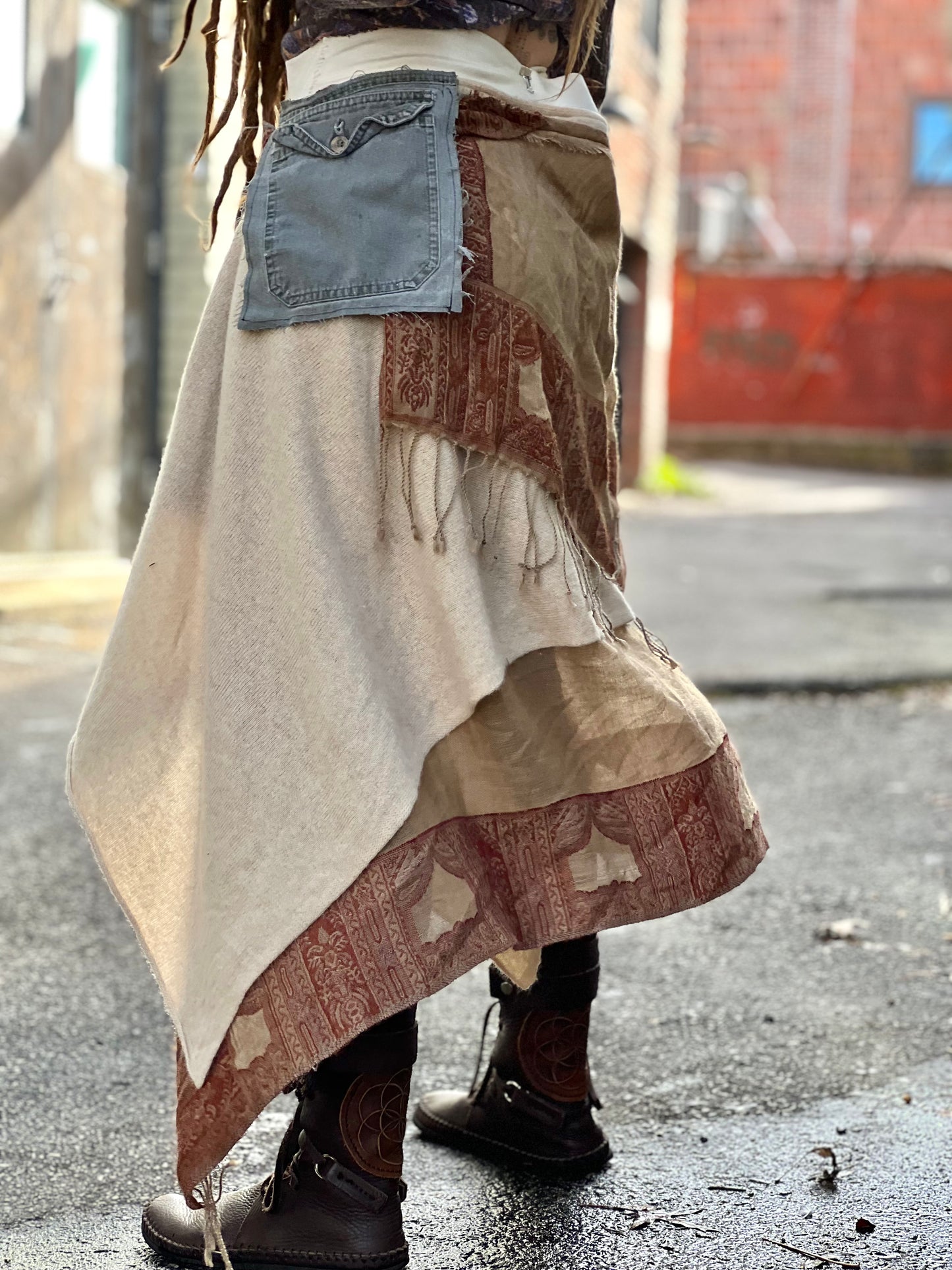 Layered Cargo Pocket Maxi Skirt