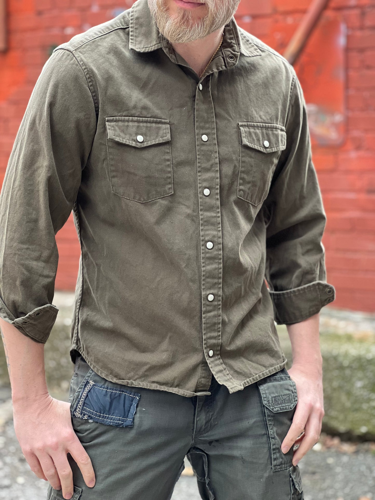 'Pegasus' Pine Green Button Down