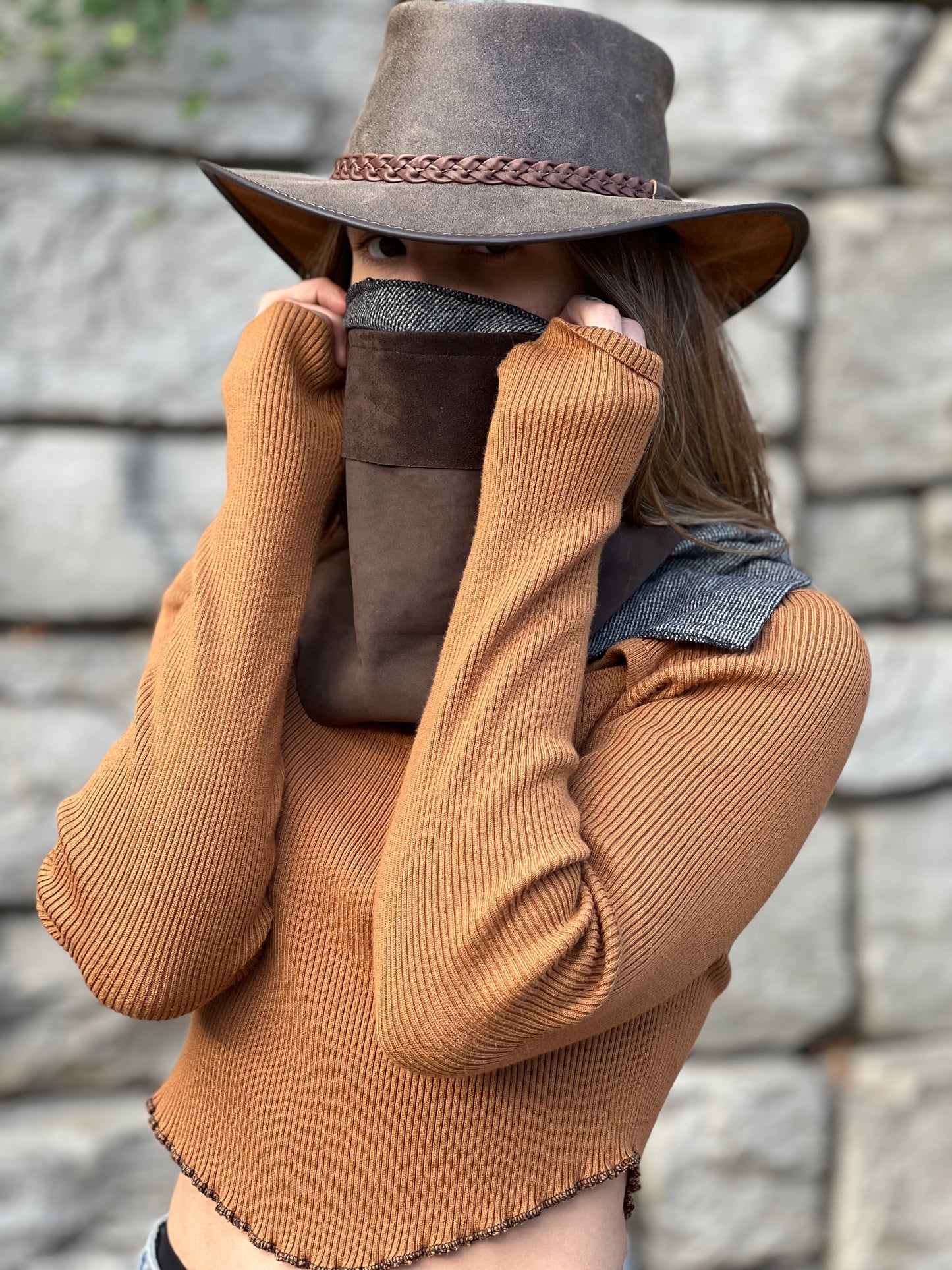Leather kerchief Scarf