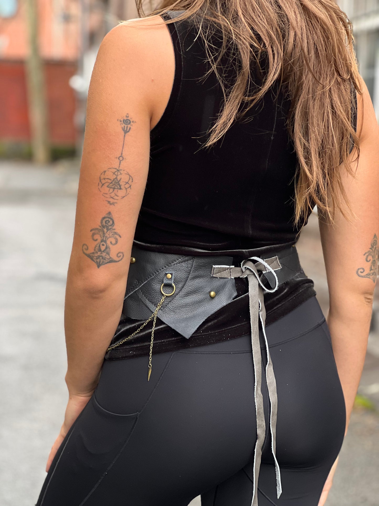 Chain & Leather Cincher Belt