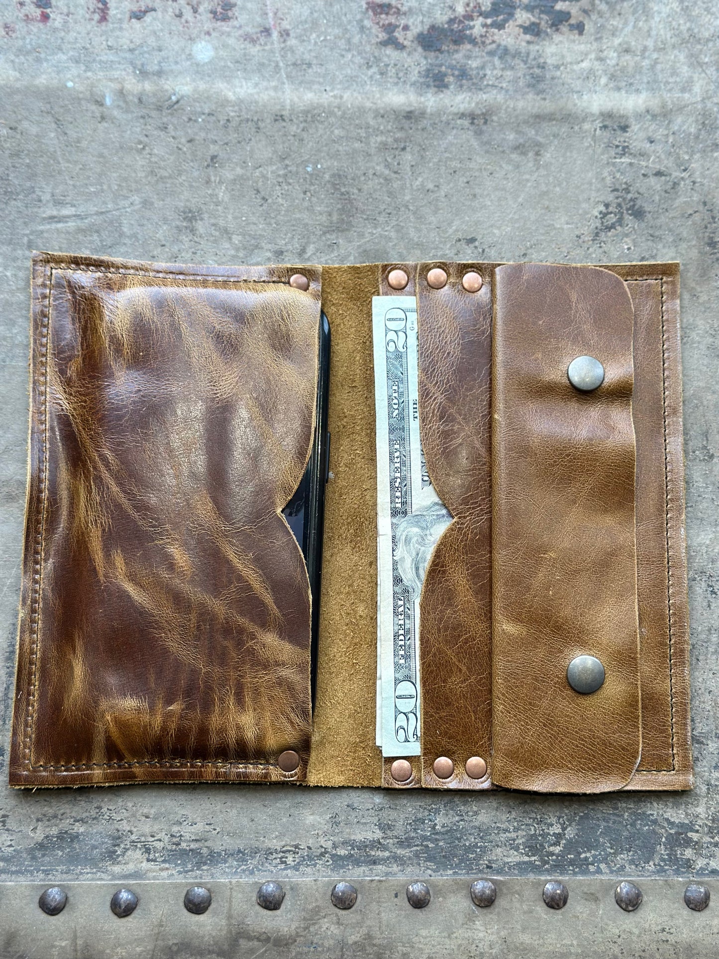 Walnut Rustic Leather Billfold