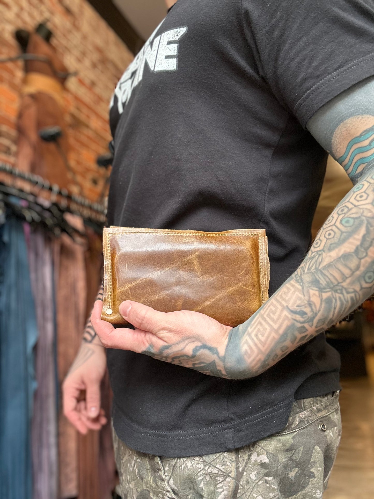 Walnut Rustic Leather Billfold
