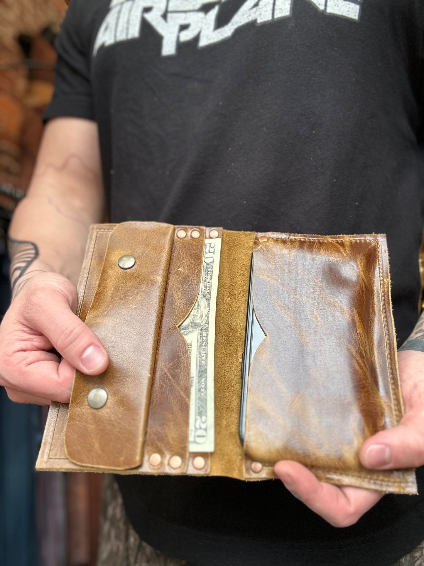 Walnut Rustic Leather Billfold