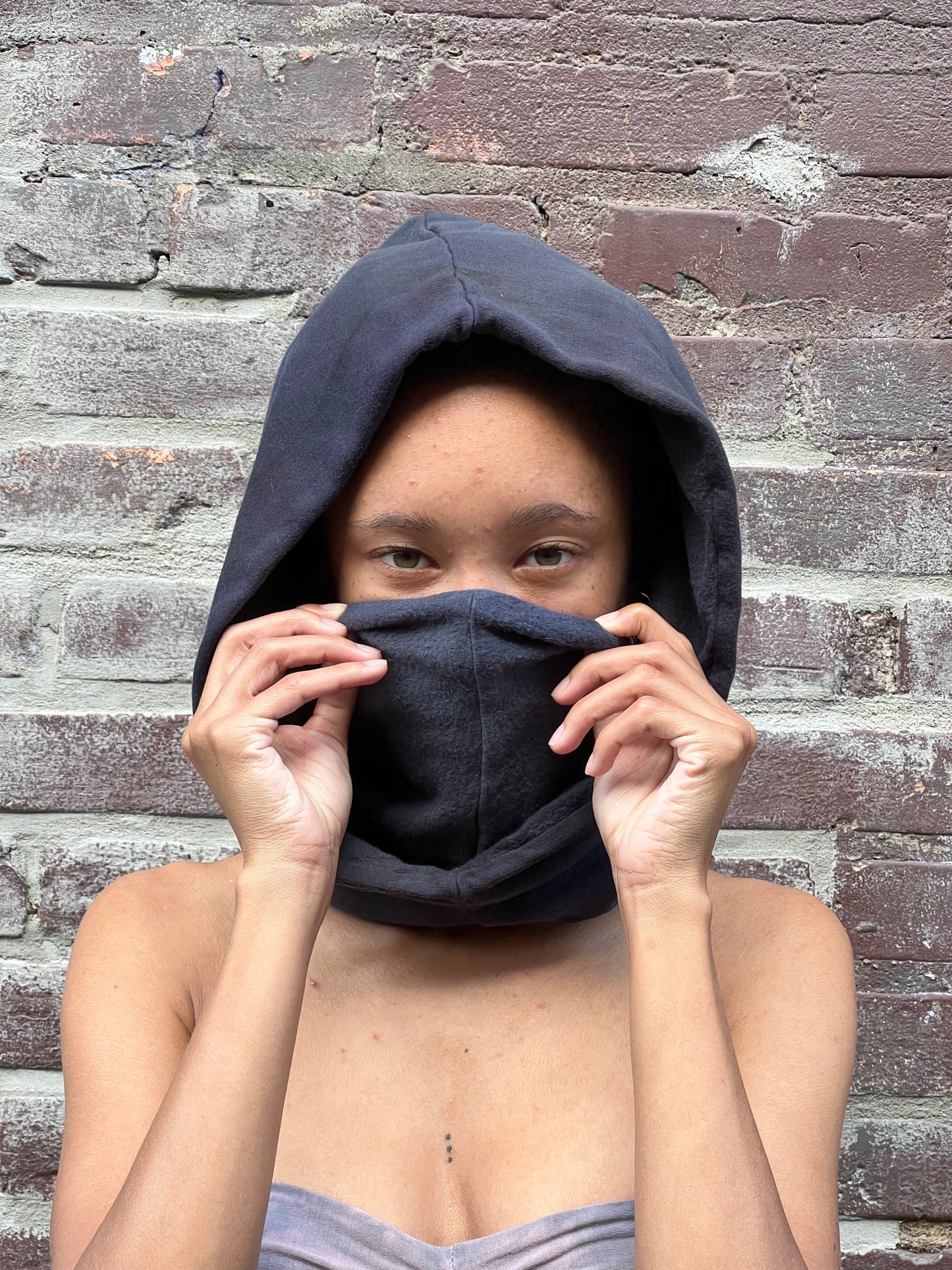 Midnight Bamboo Fleece Veil Hood