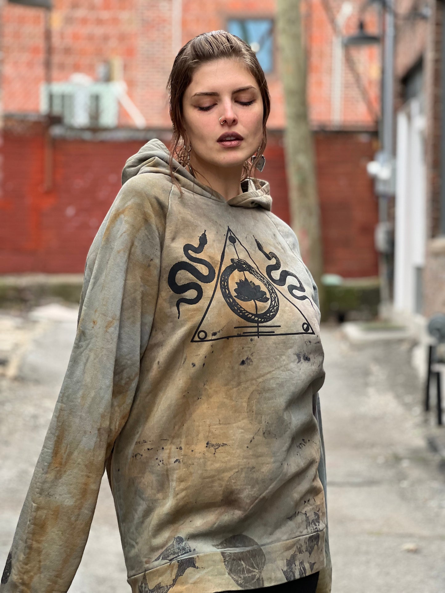 Botanical Dyed 100% Organic Cotton UNISEX Hoodie - XLarge