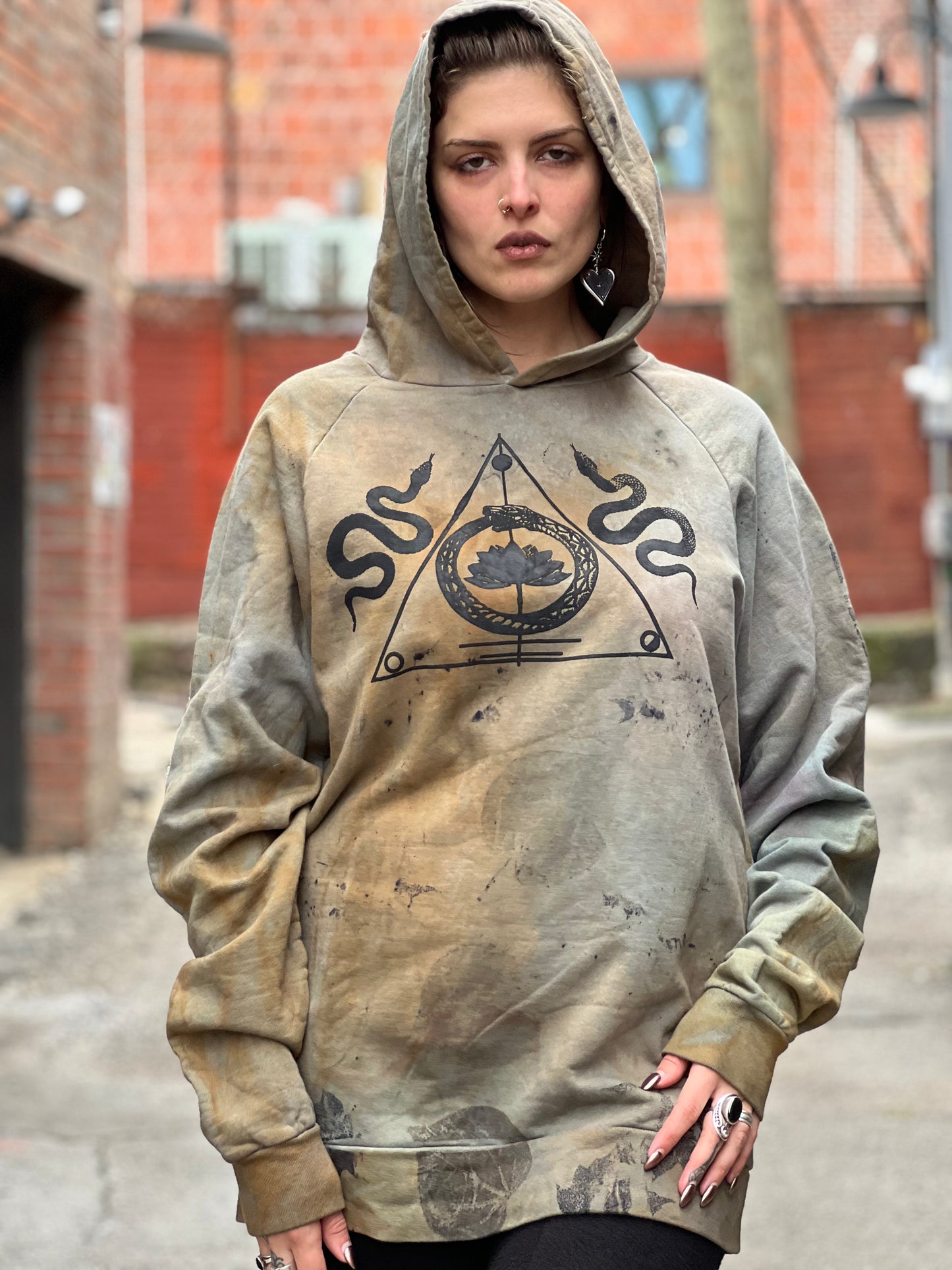 Botanical Dyed 100% Organic Cotton UNISEX Hoodie - XLarge