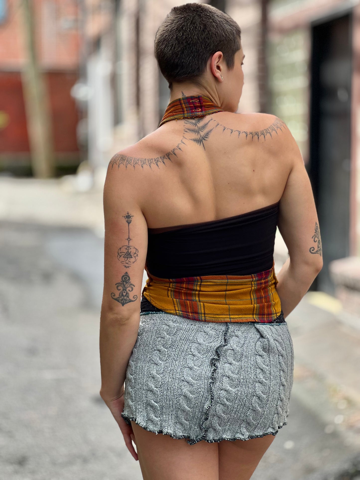Ochre Plaid Halter