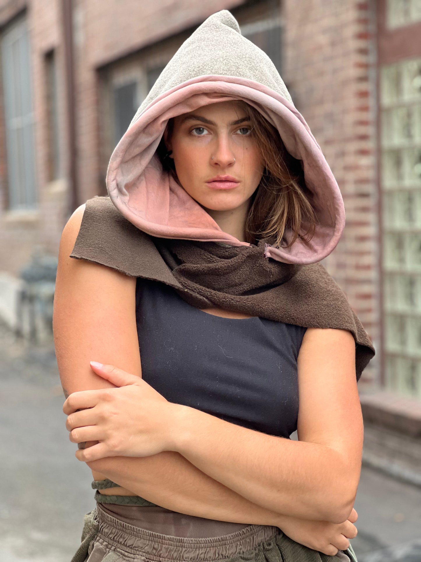 Beige Blush & Earth Oversized Hood