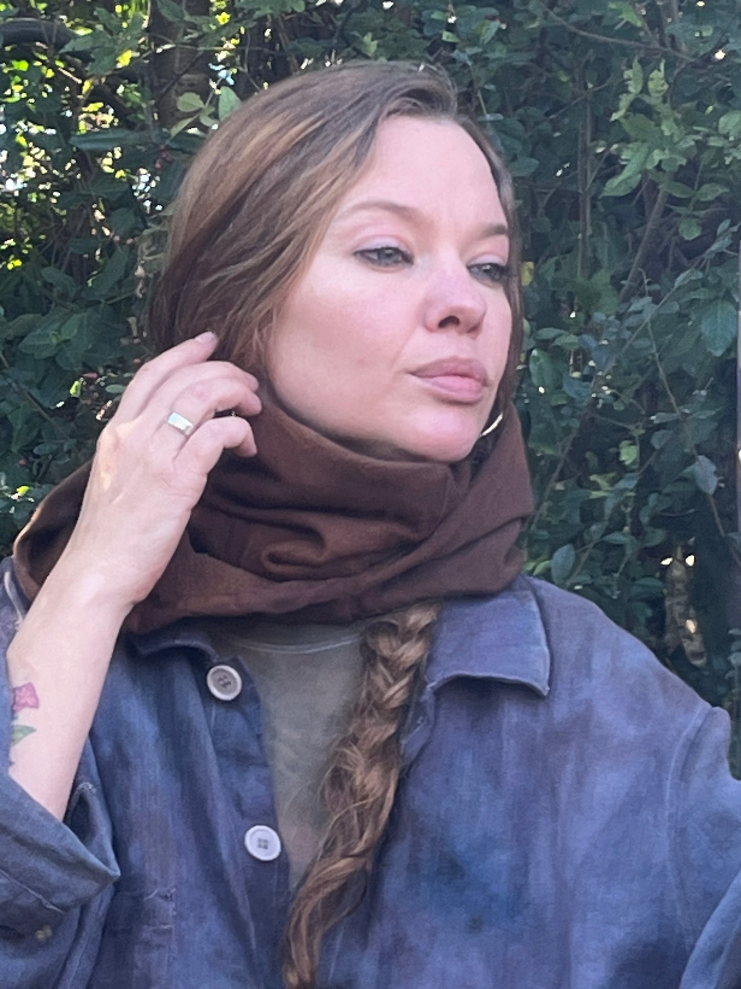 Dyed Earth Bamboo Fleece Veil Hood
