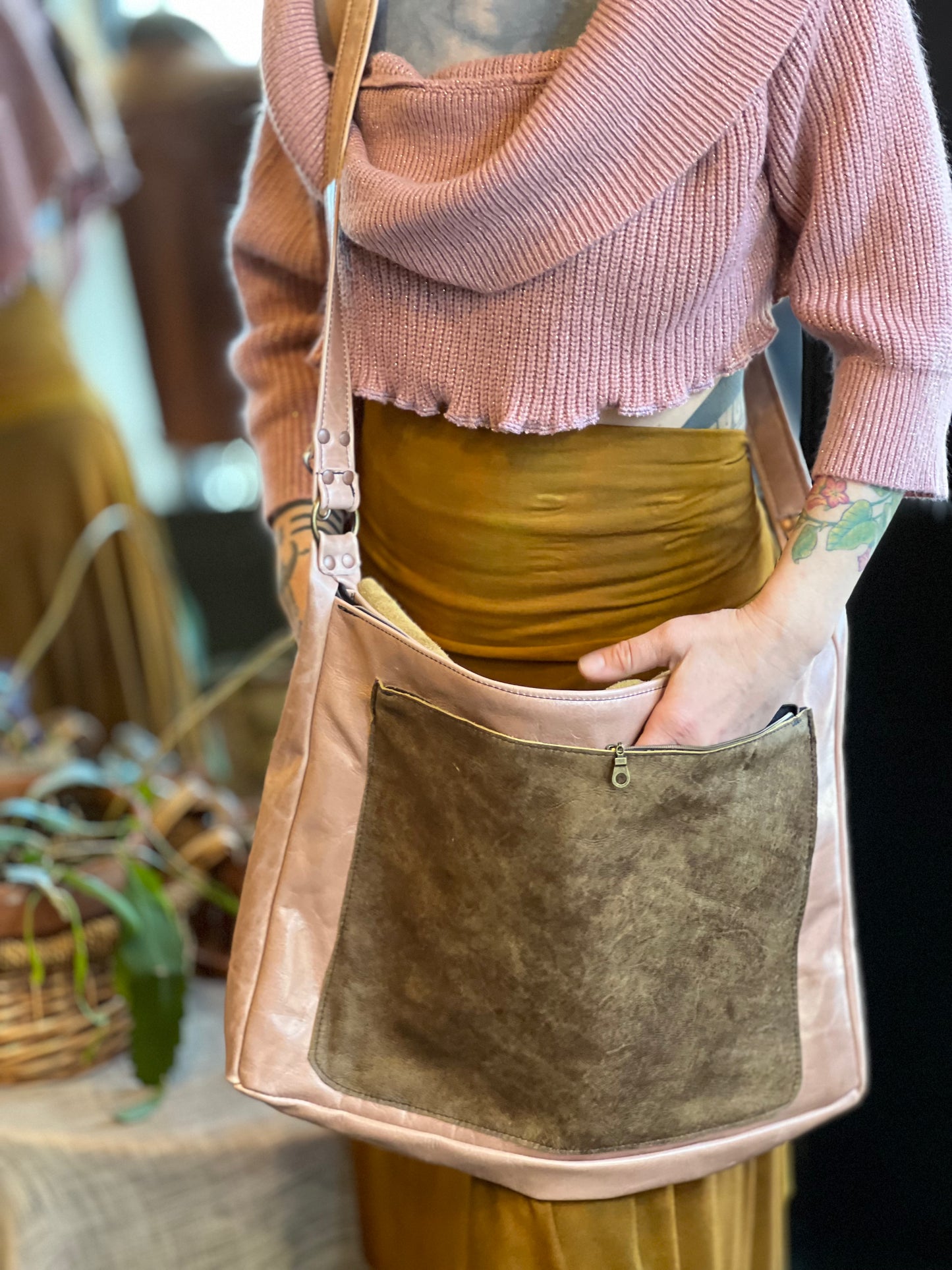 Rose Quartz Messenger Bag