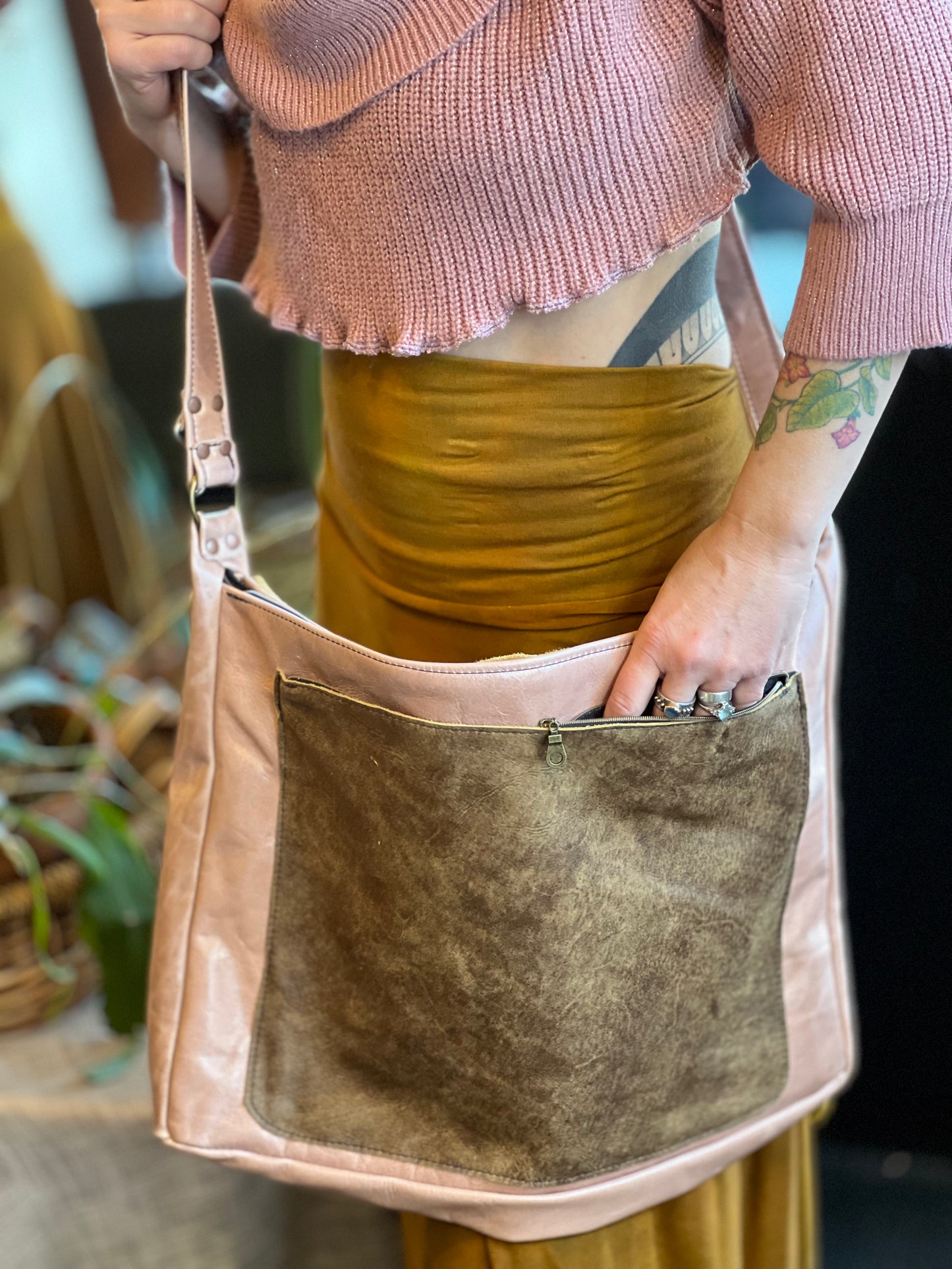 Rose Quartz Messenger Bag