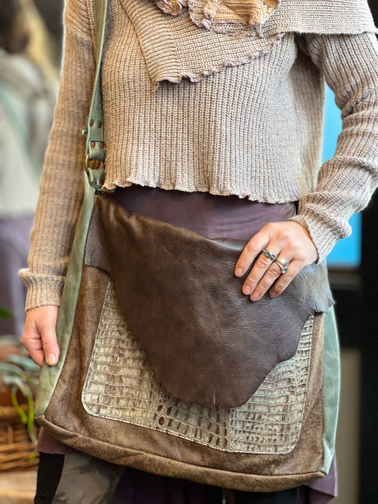 Coco & Gator Leather Messenger Bag