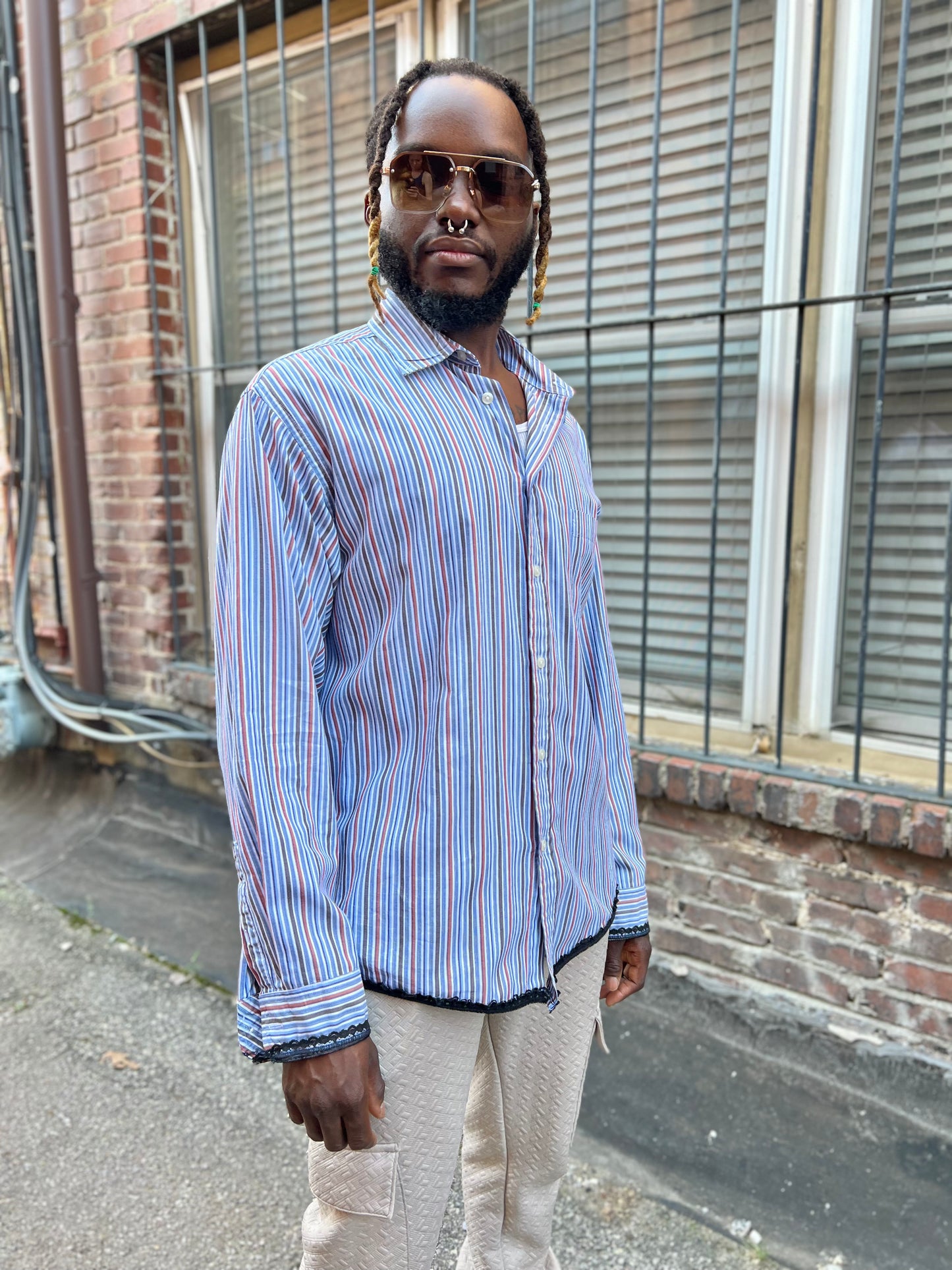 Sienna & Blue Button Down Serged Dress Shirt
