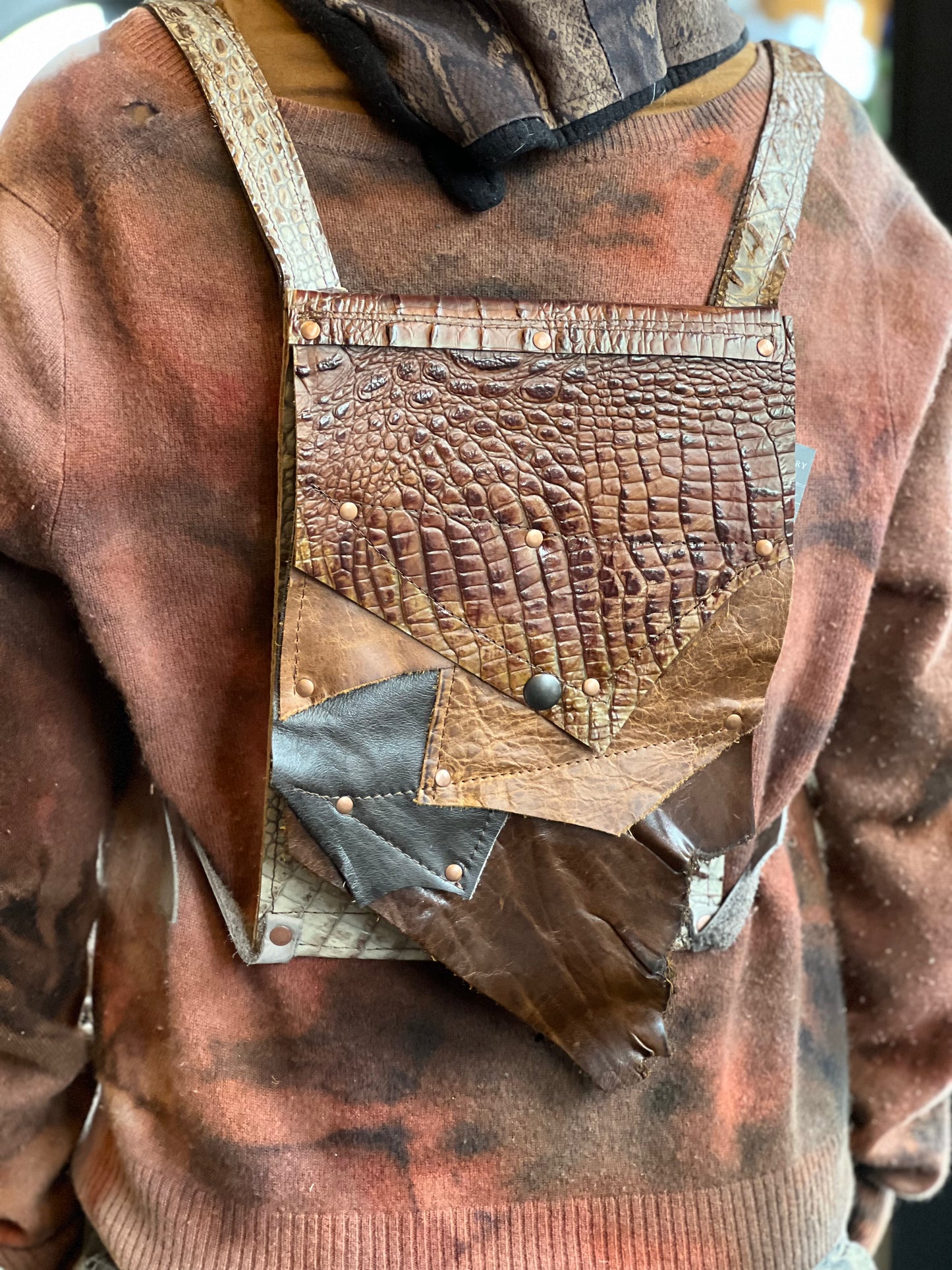 Patchwork Rustic Leather Backpack