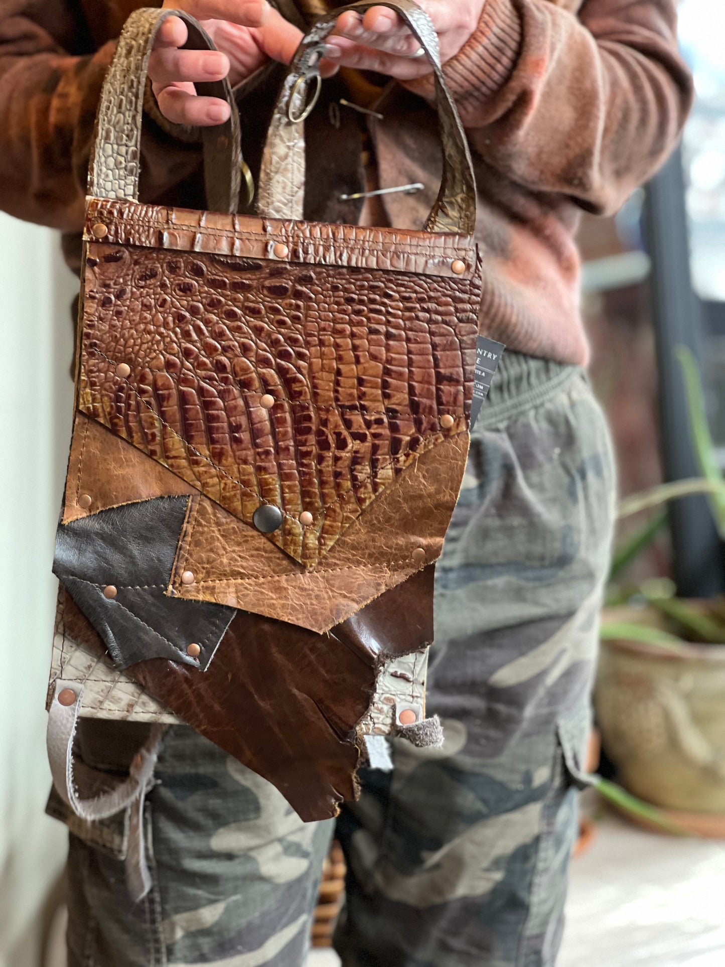 Patchwork Rustic Leather Backpack