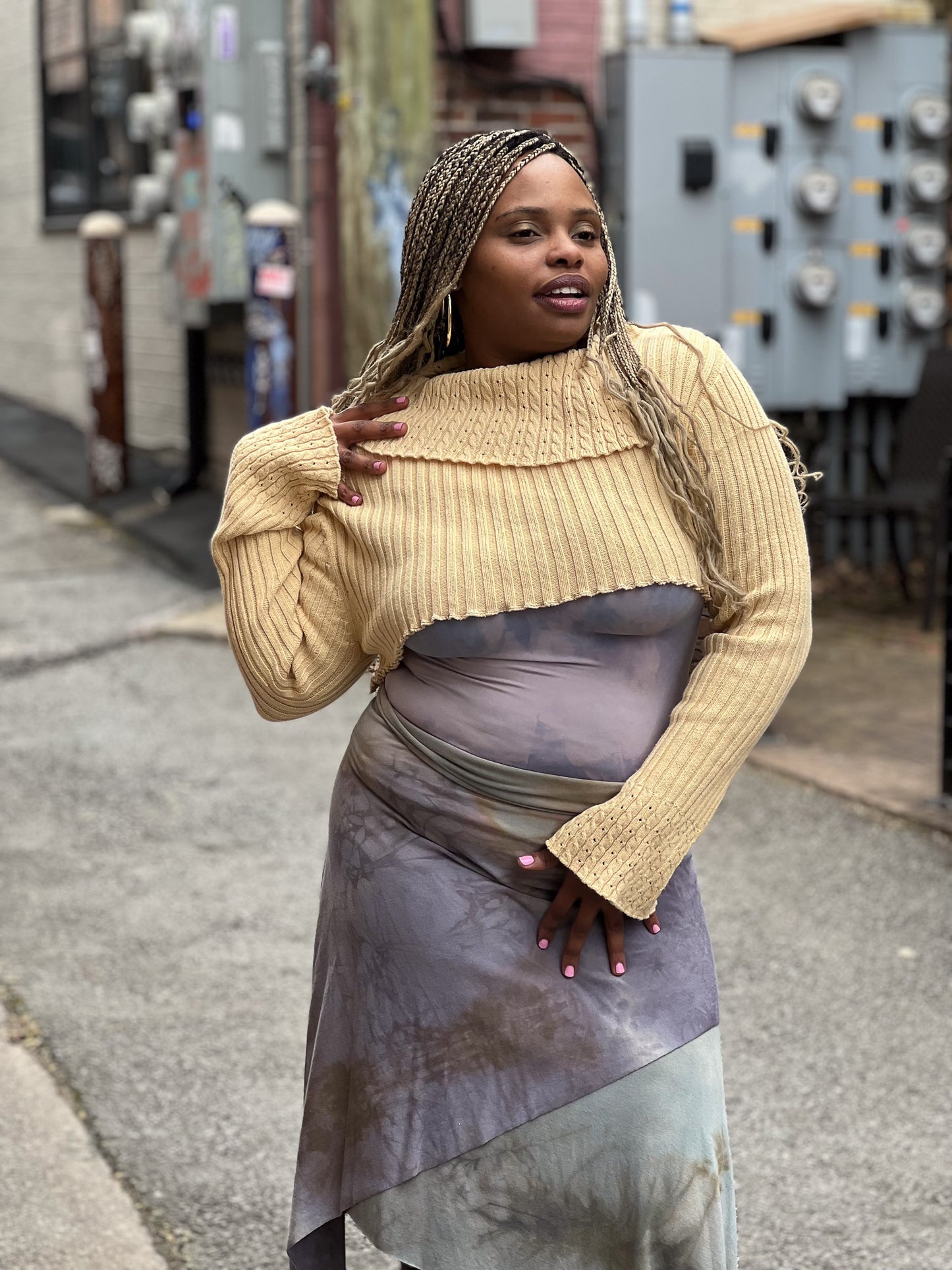 Banana Cream Crop High Crop Sweater