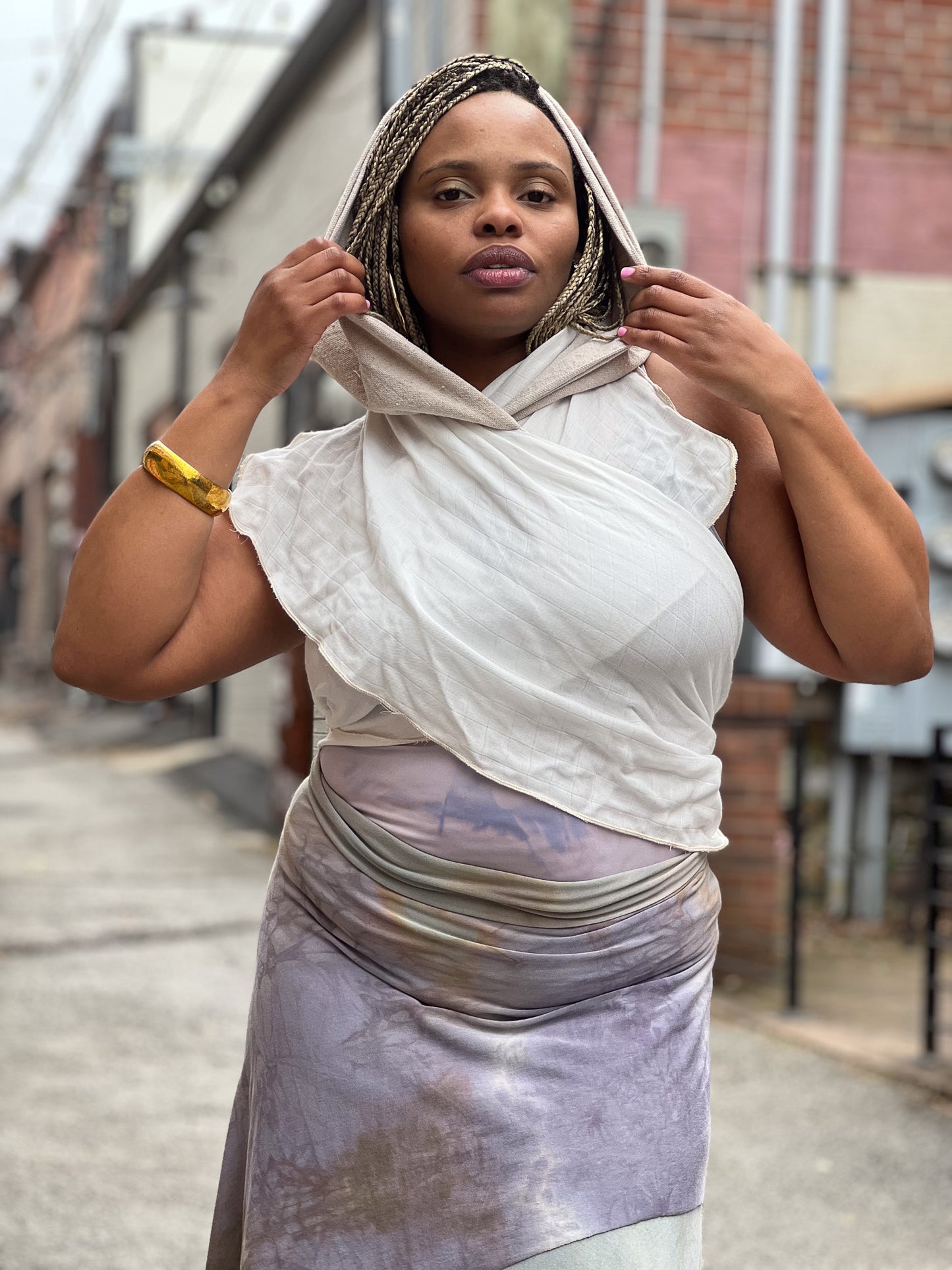 Ivory Hooded Wrap Shawl