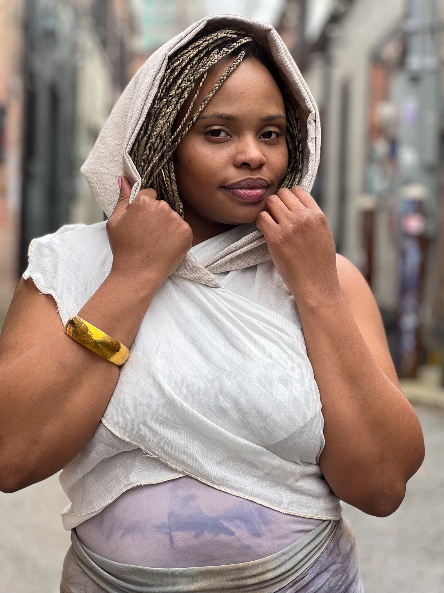 Ivory Hooded Wrap Shawl