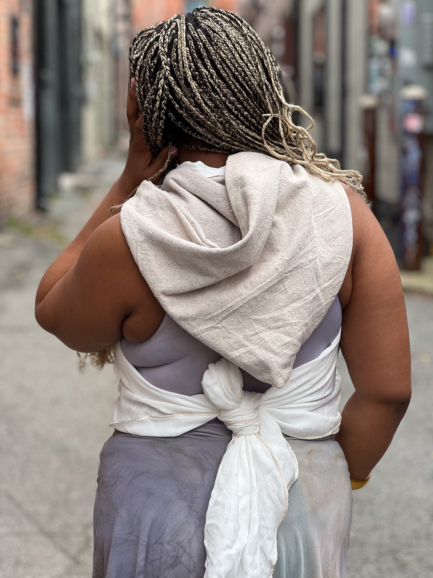 Ivory Hooded Wrap Shawl
