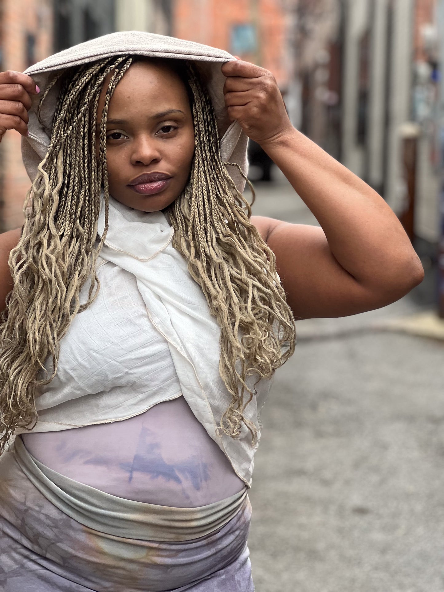 Ivory Hooded Wrap Shawl