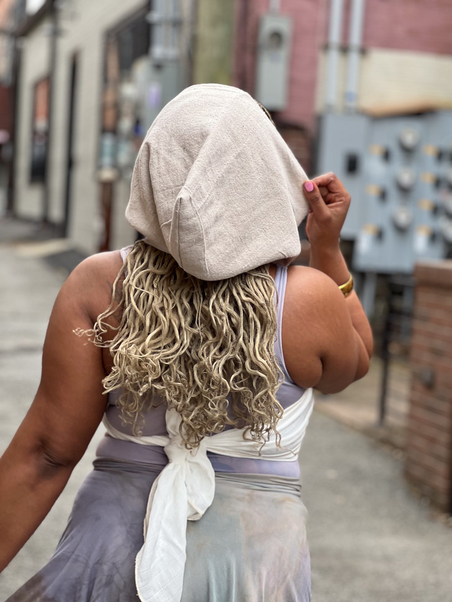 Ivory Reversible Hooded Wrap Shawl