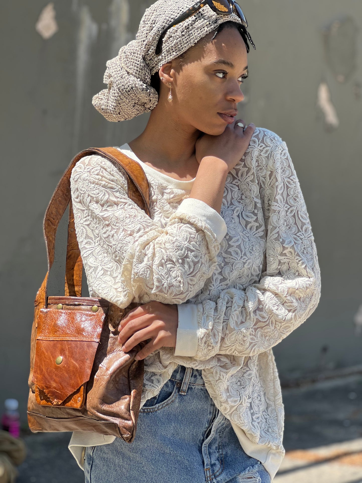 Rustic Western Patchwork Sienna Pocket Tote Bag