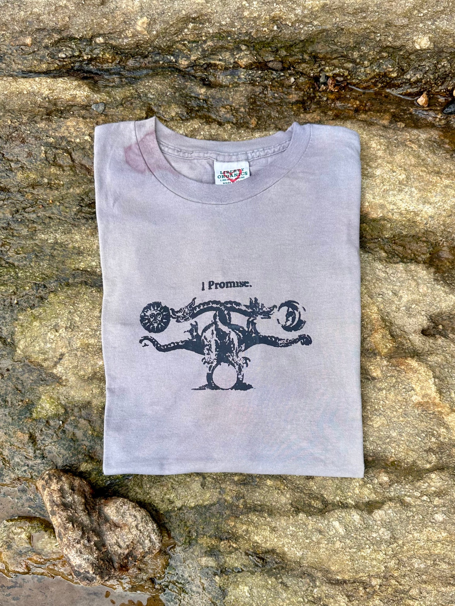 LO - XL - Dyed Cloudy 'I Promise' 100% Organic Cotton Shirt