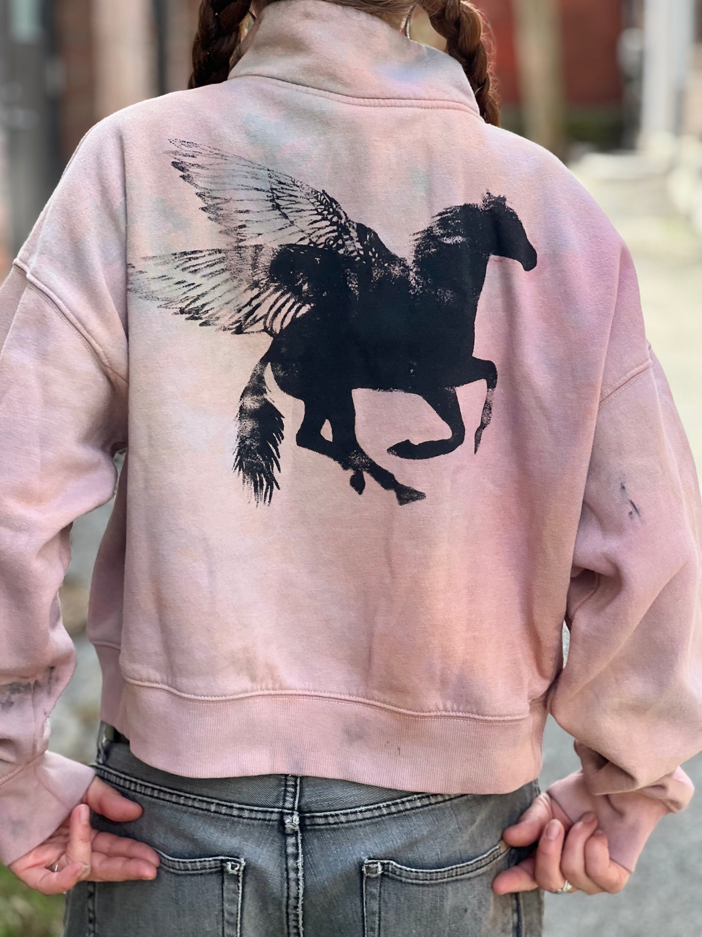 Dyed Peach Sky Zip Sweater