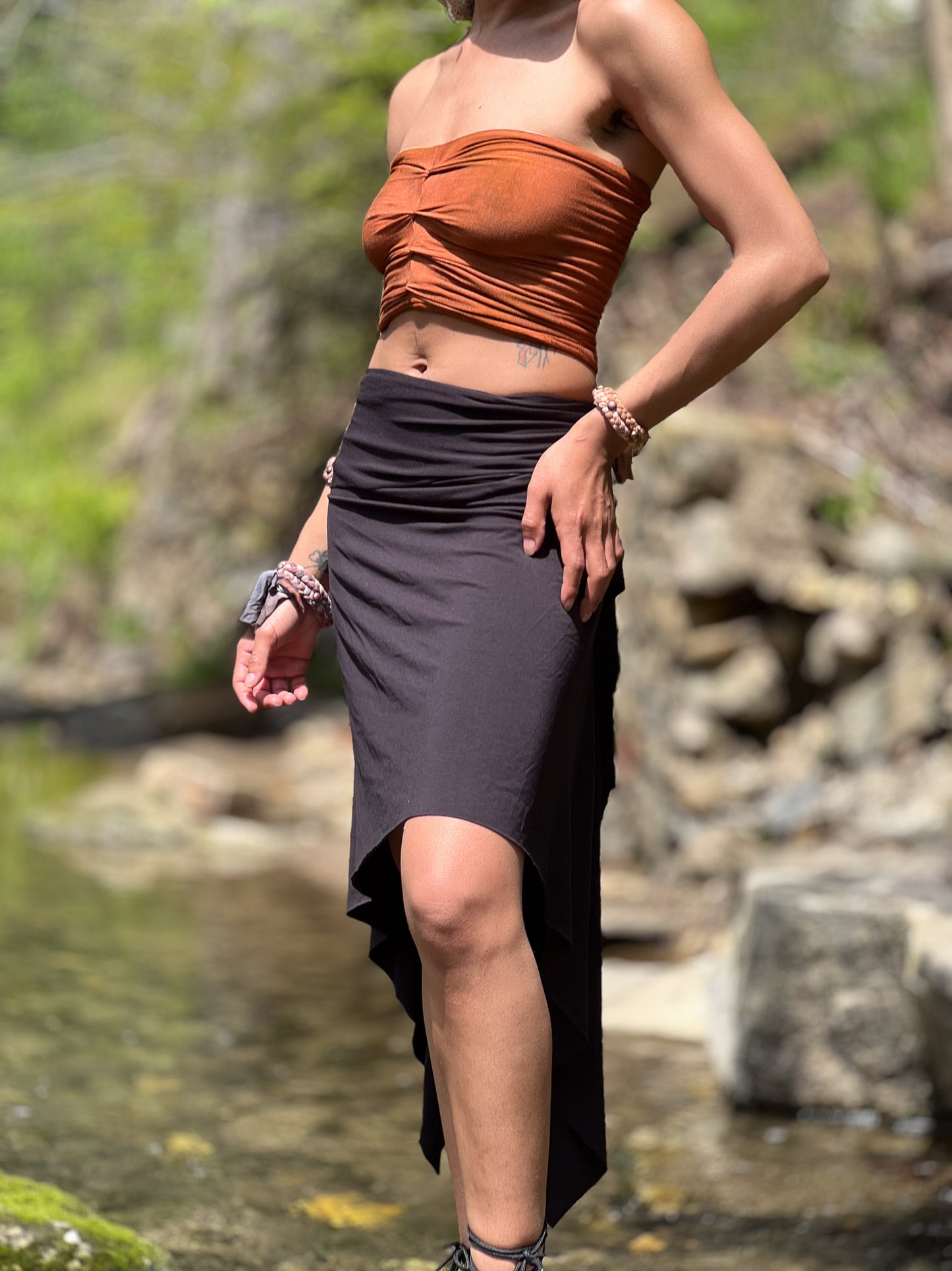 Obsidian Midi Athena Skirt
