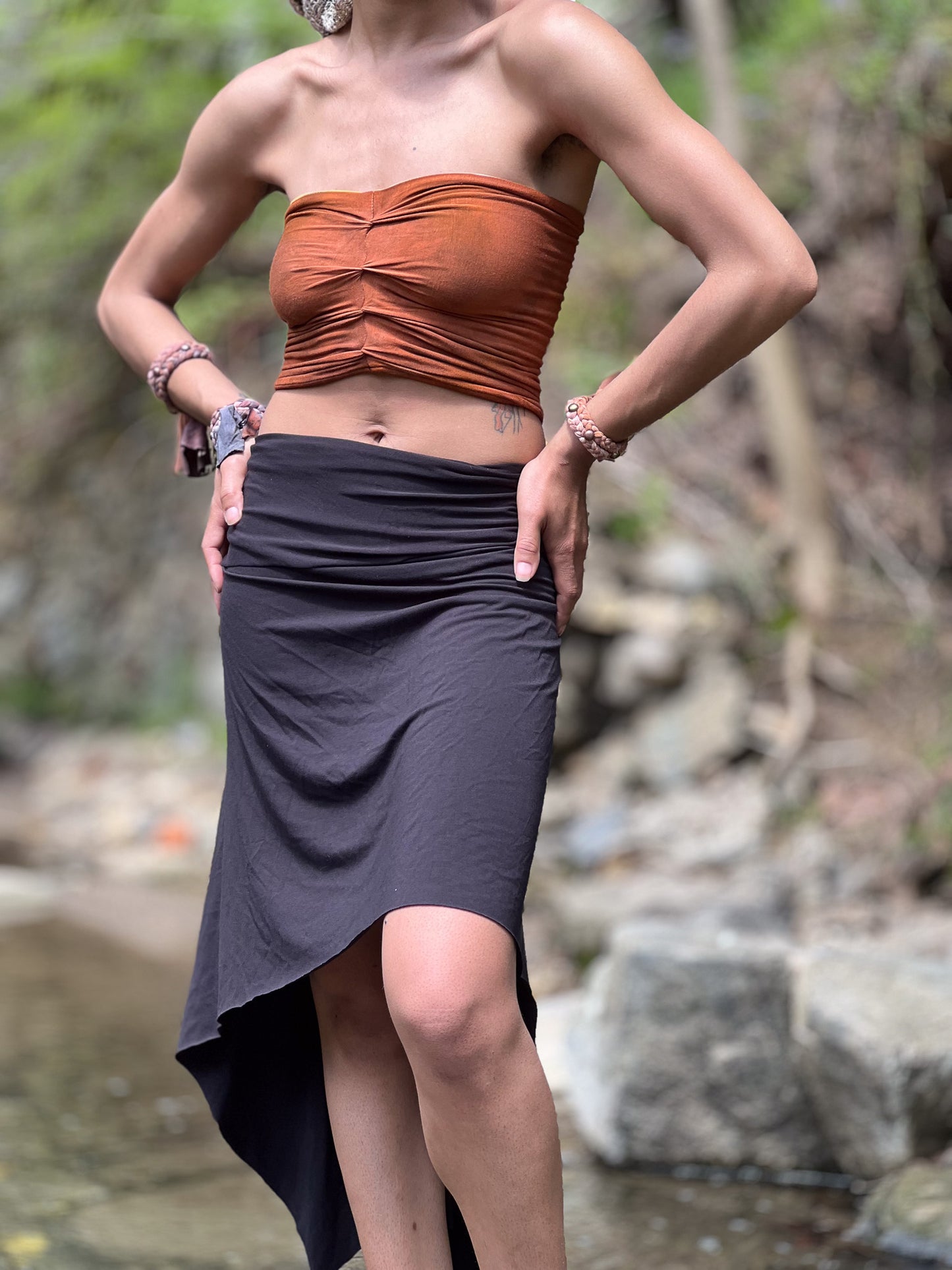 Obsidian Midi Athena Skirt