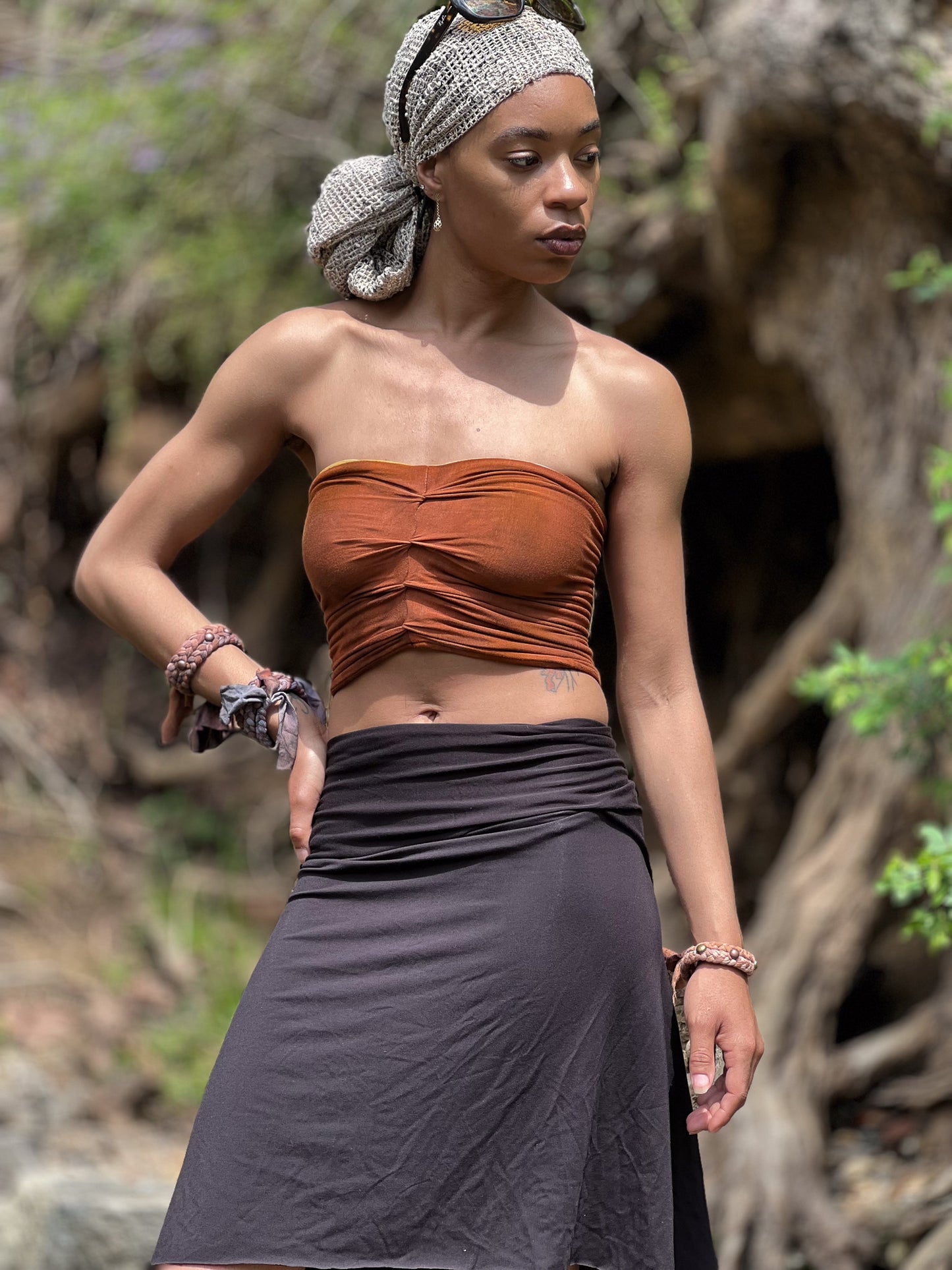 Obsidian Midi Athena Skirt