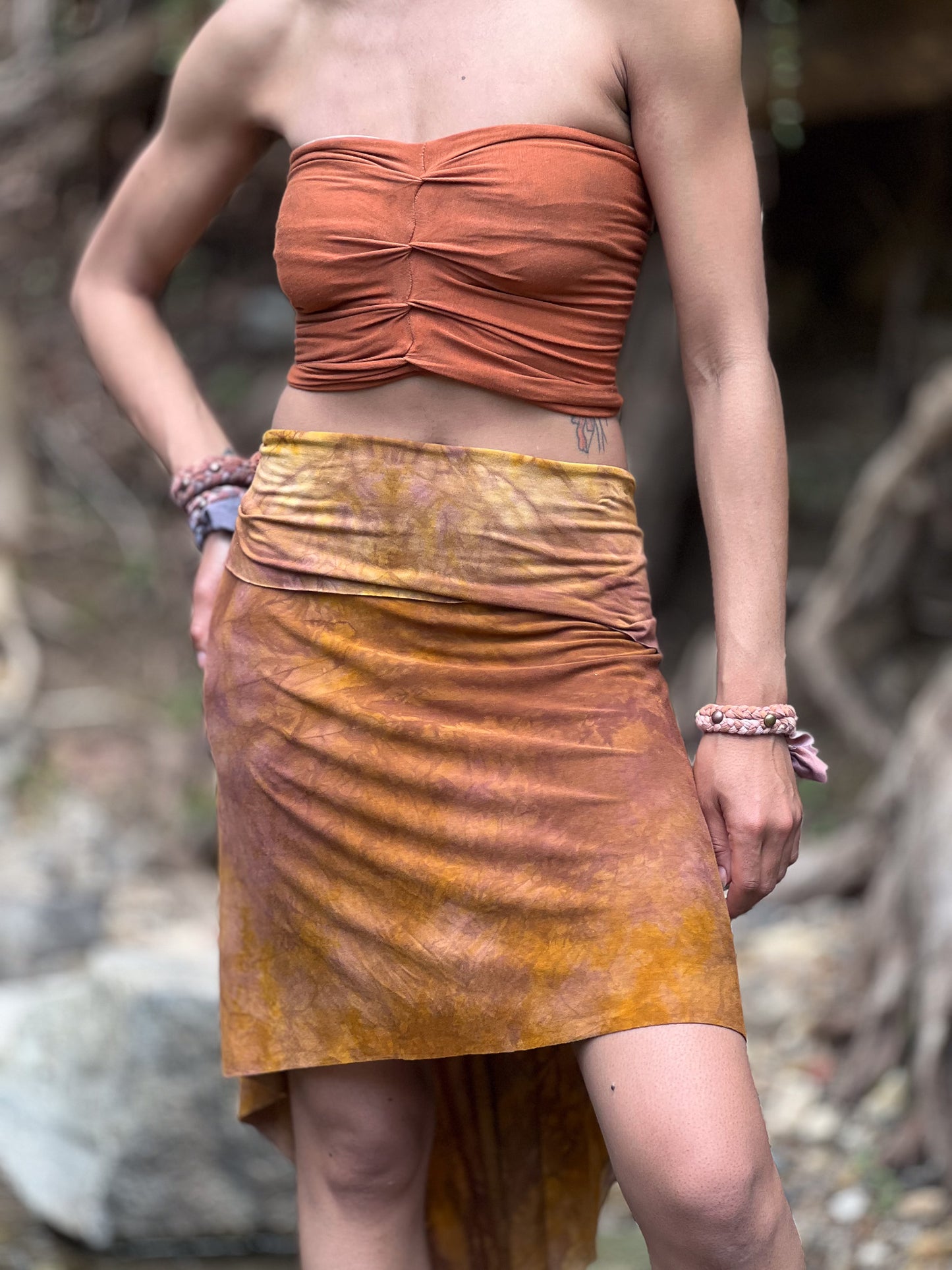 Citrine Dyed Midi Athena Skirt