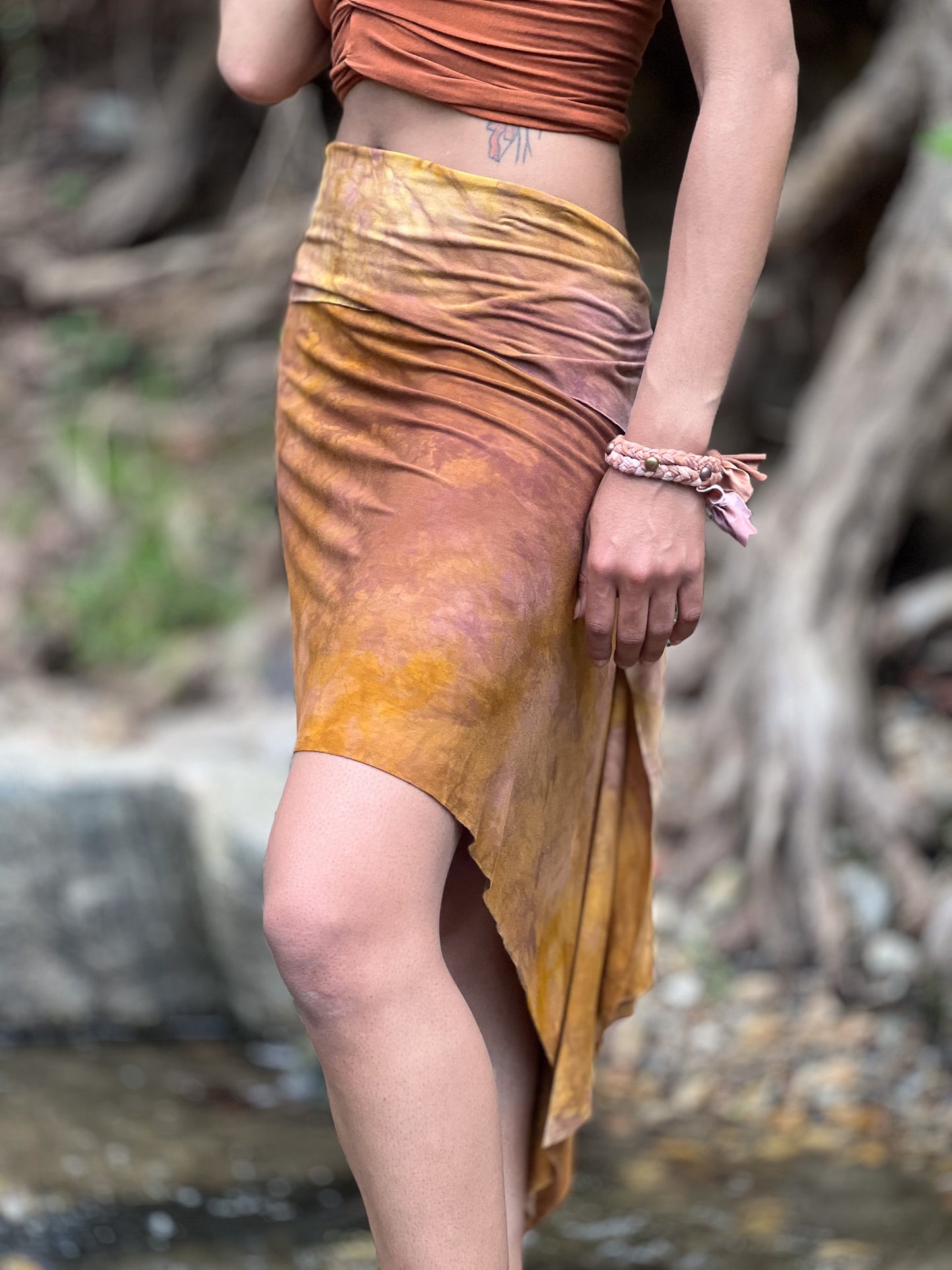 Citrine Dyed Midi Athena Skirt