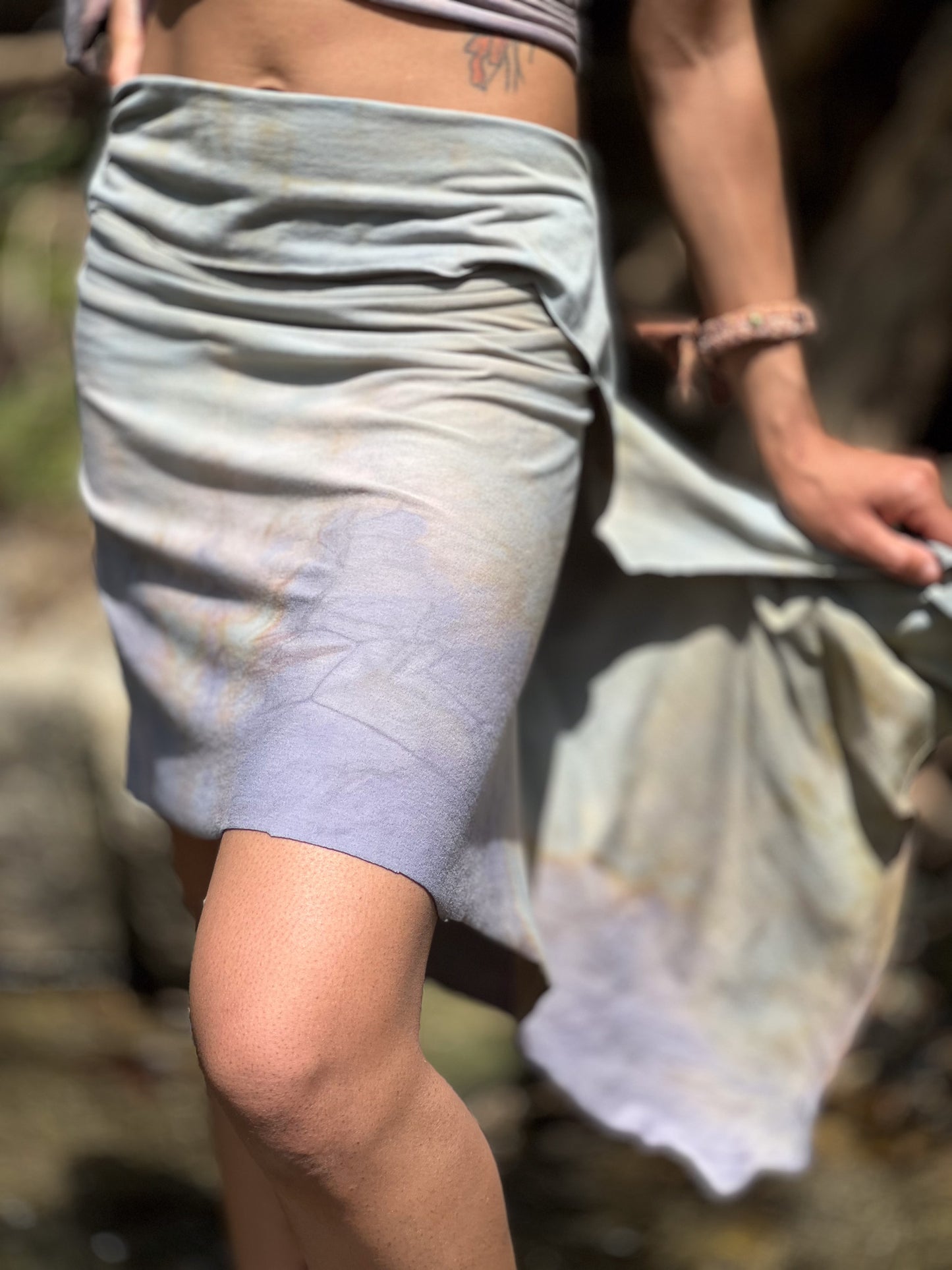 Ocean Mist Dyed Midi Athena Skirt
