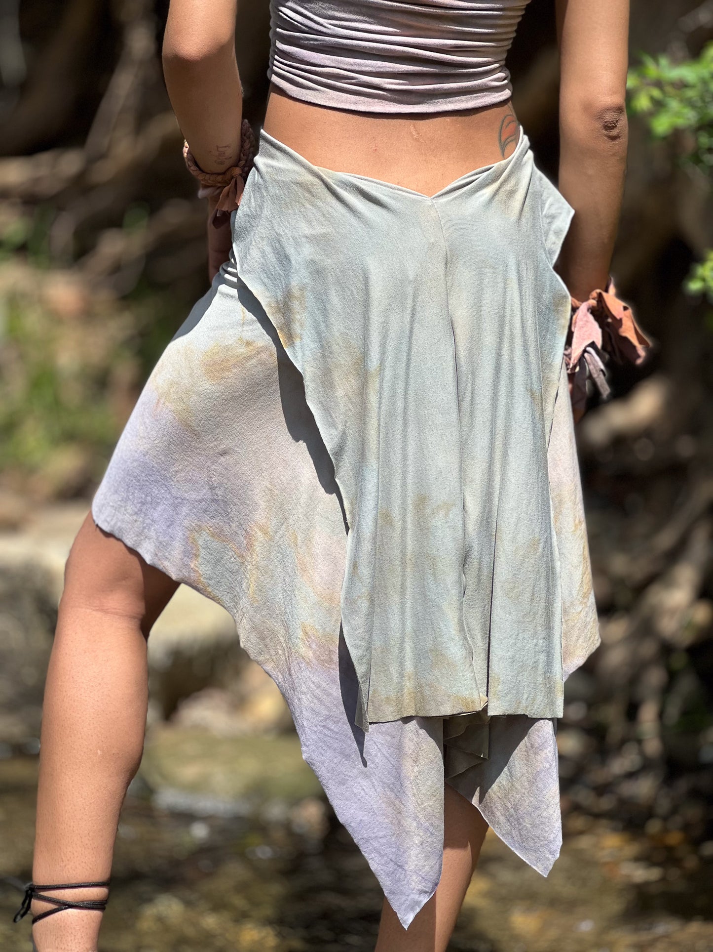 Ocean Mist Dyed Midi Athena Skirt