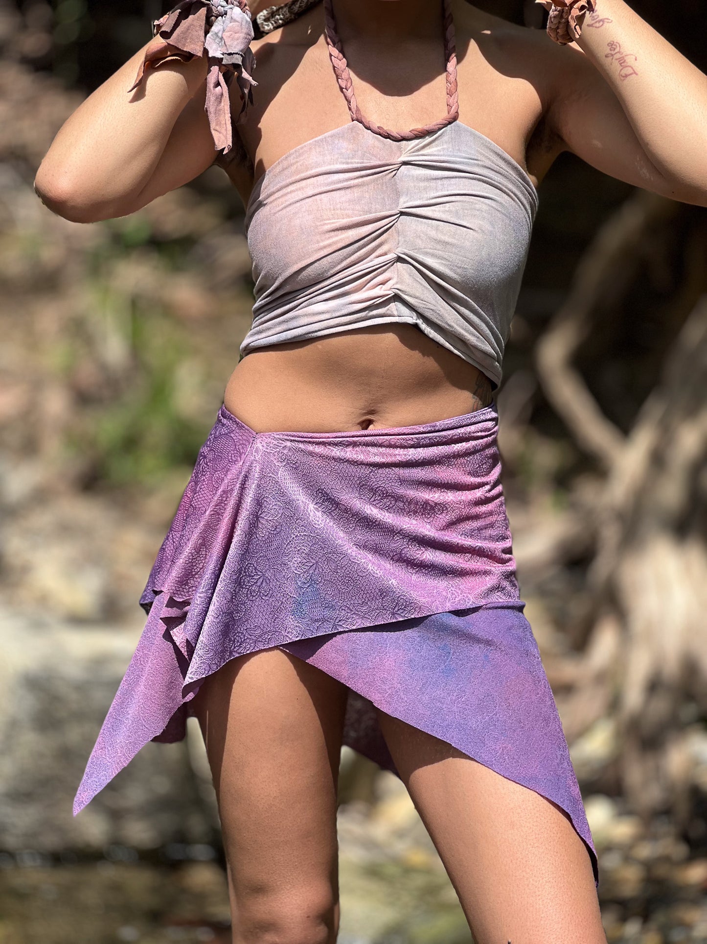 Plum Dyed Mini Athena Skirt