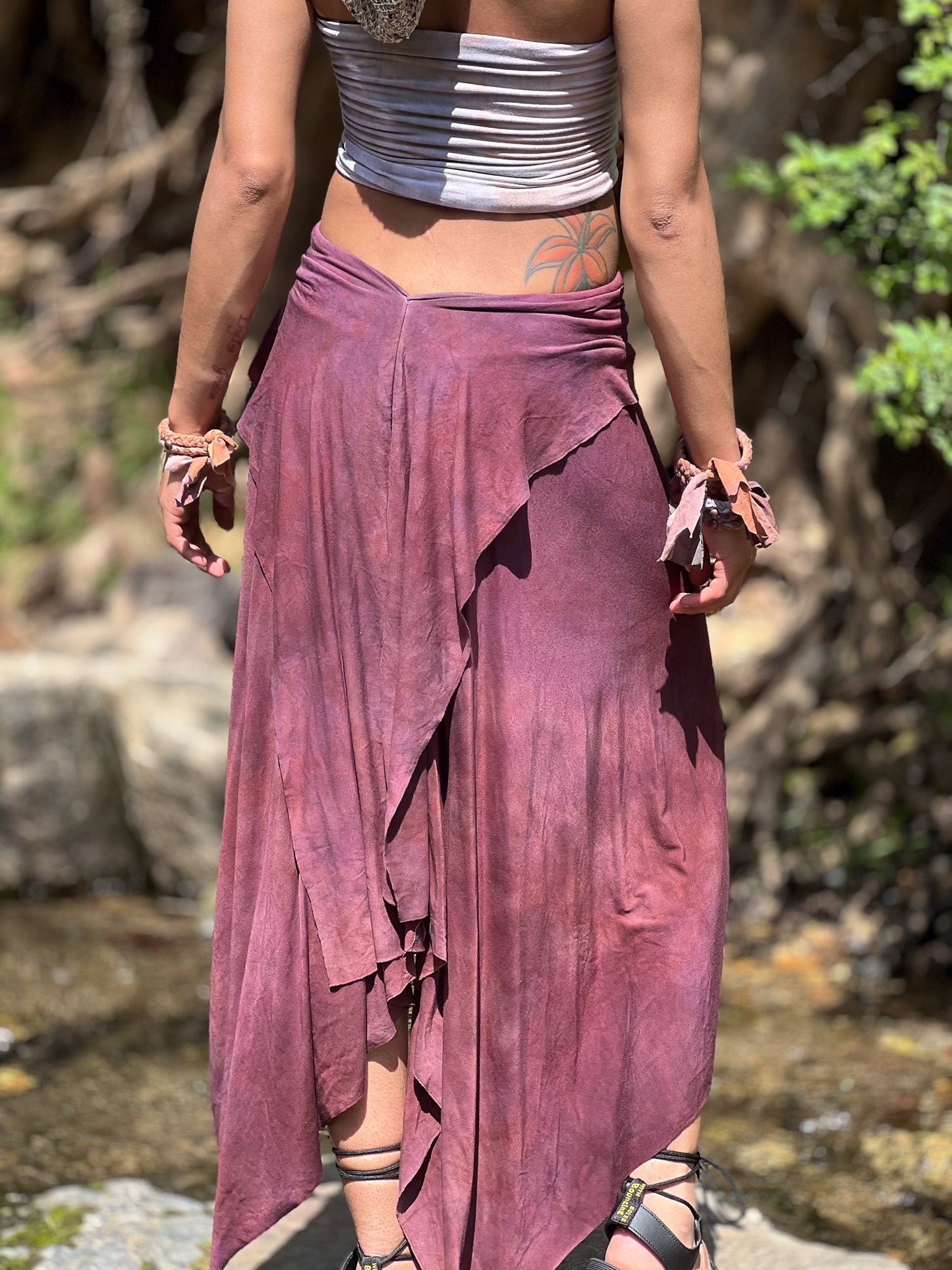 Magenta Dyed Maxi Athena Skirt